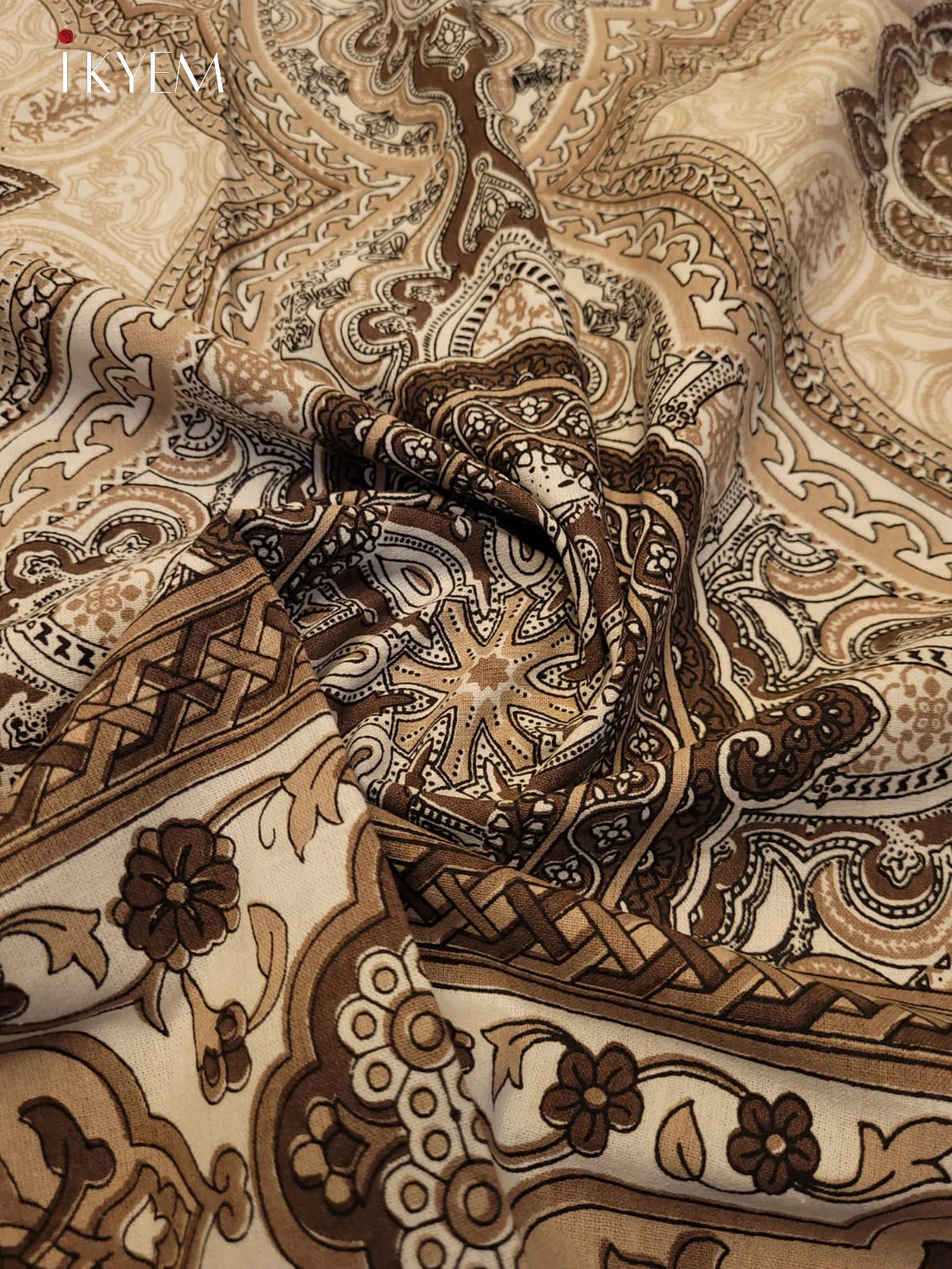 Cream & Brown - Bed Spread