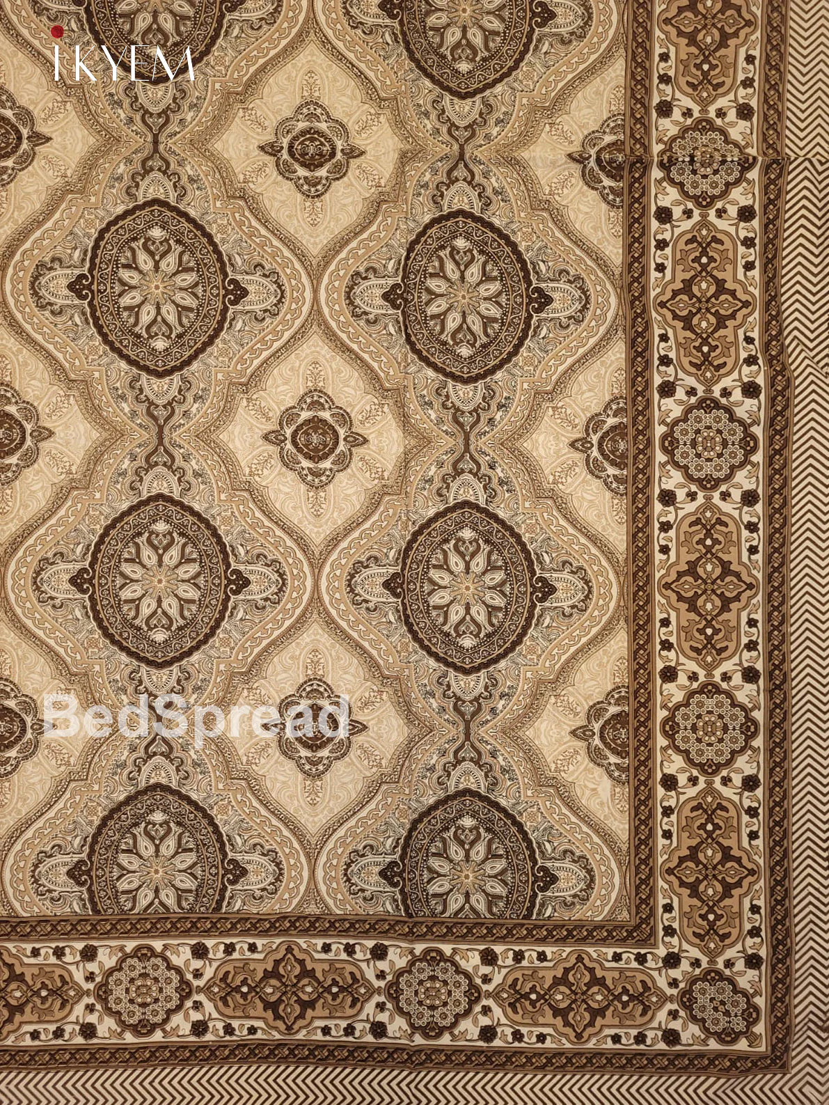 Cream & Brown - Bed Spread - Image 3