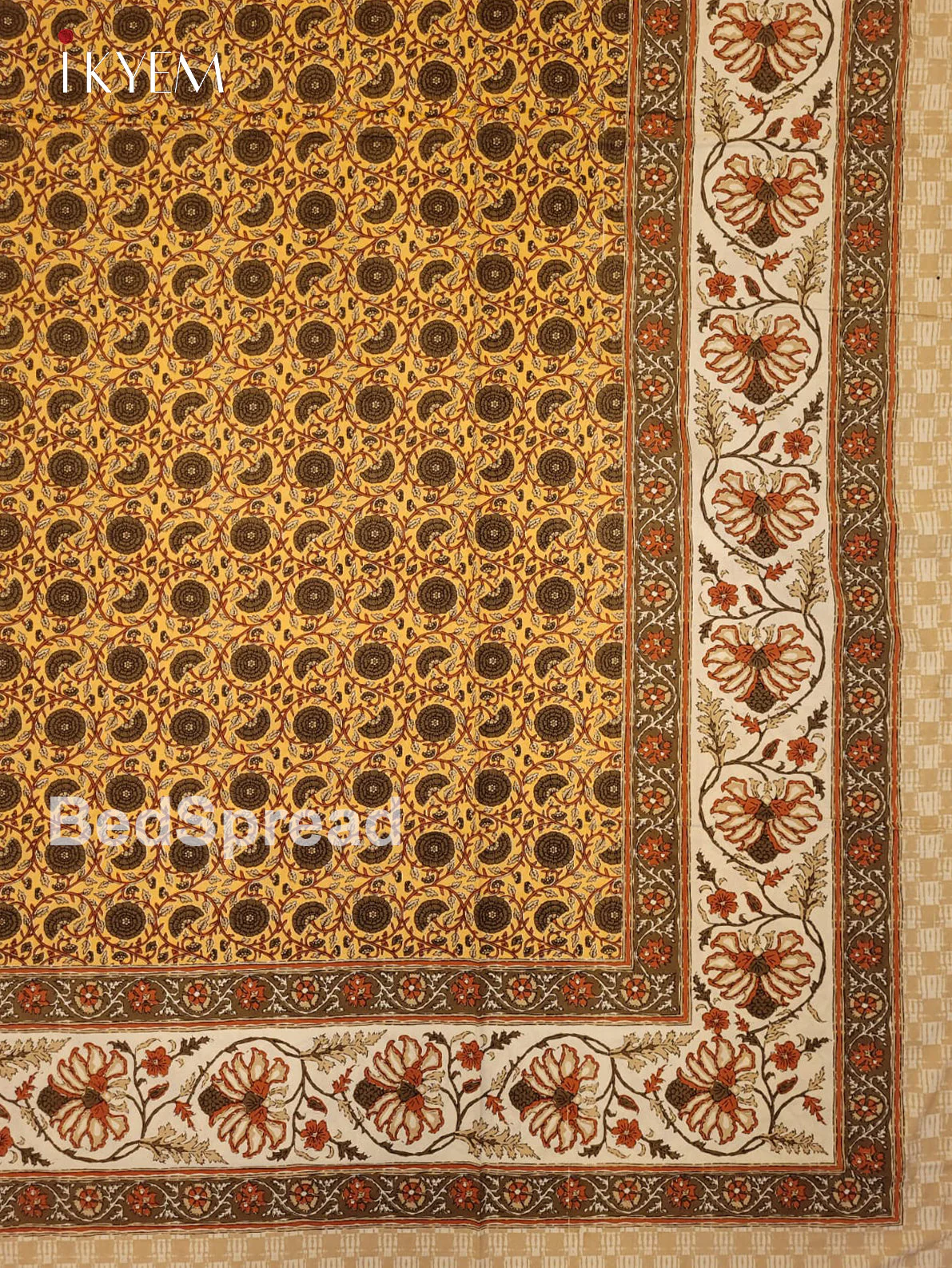 Cream & Brown - Bed Spread - Image 3