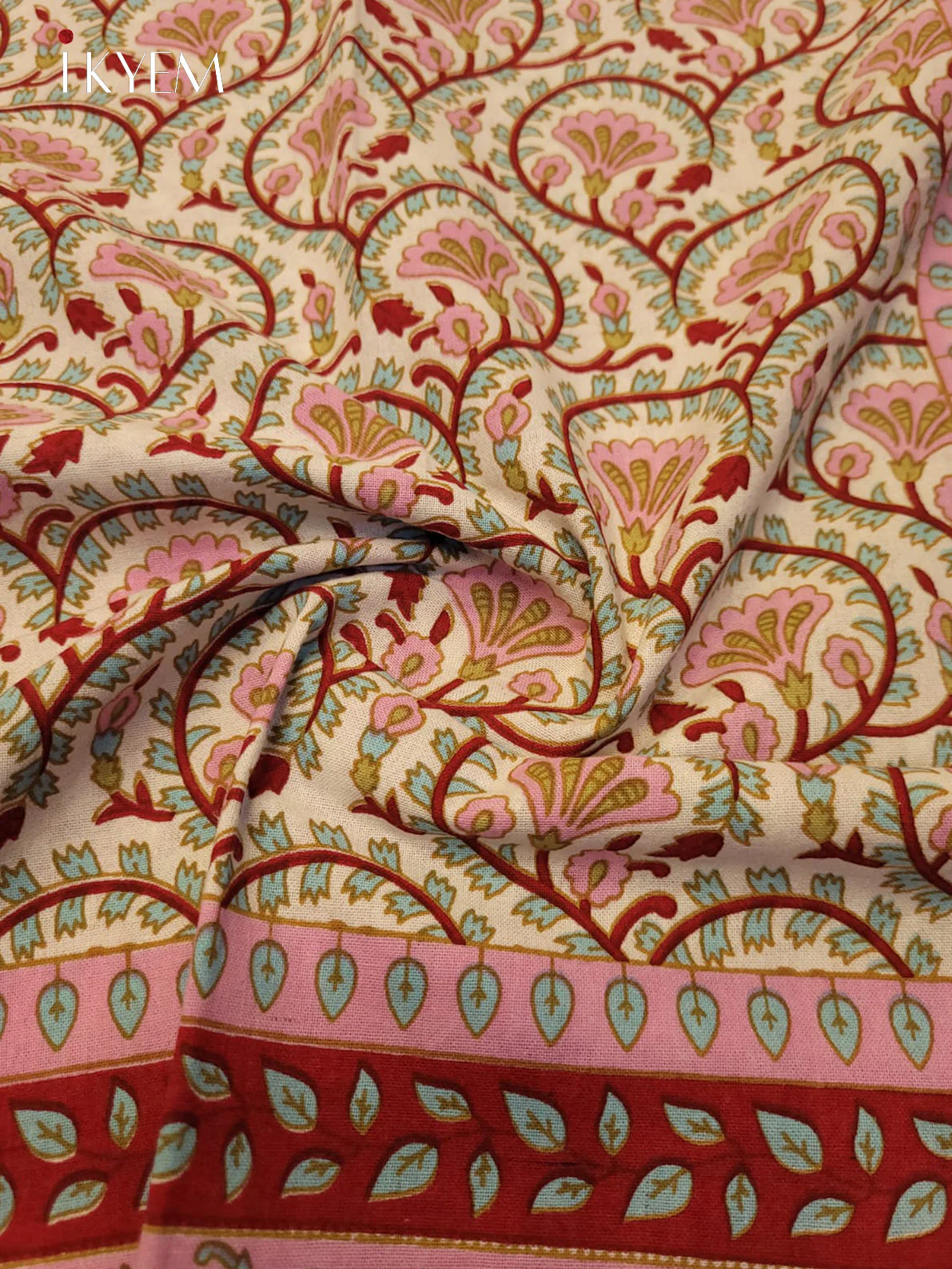 Cream & Pink- Bed Spread