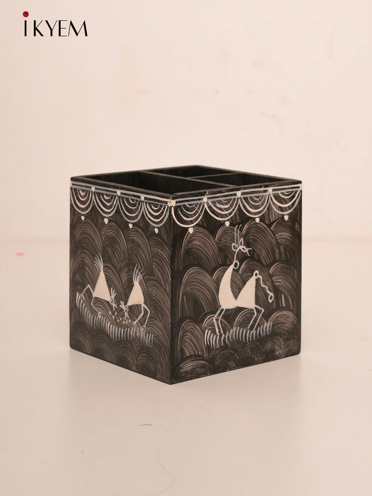 Hand Painted Warli Pen Stand - Image 4