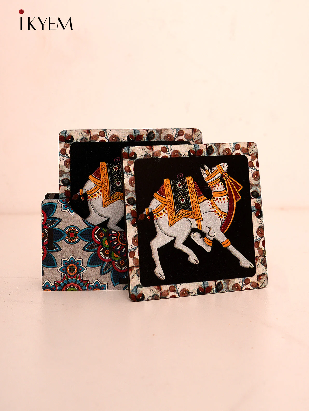 Wooden Square Tea Coaster Set - Image 2