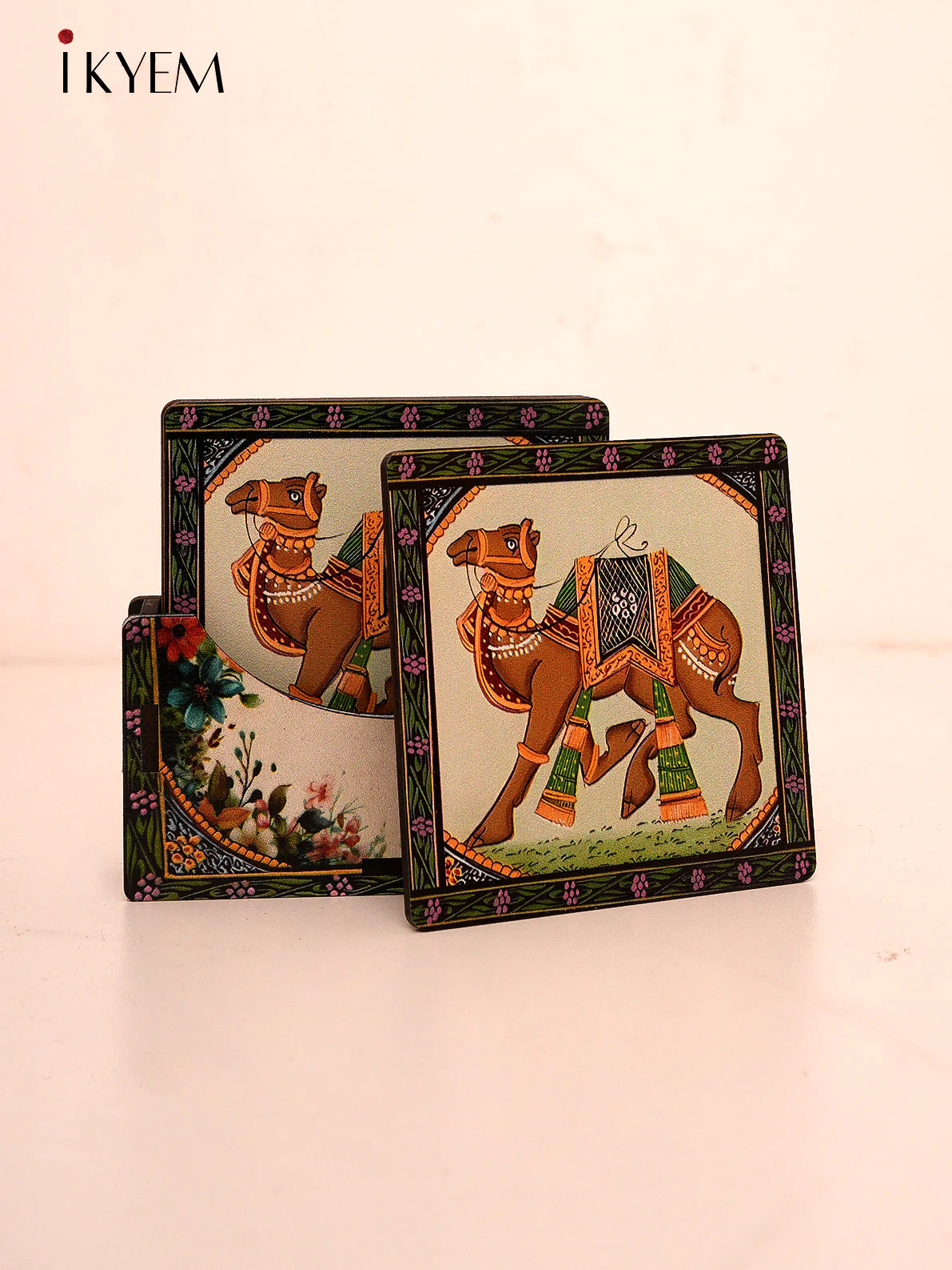 Wooden Square Tea Coaster Set - Image 2