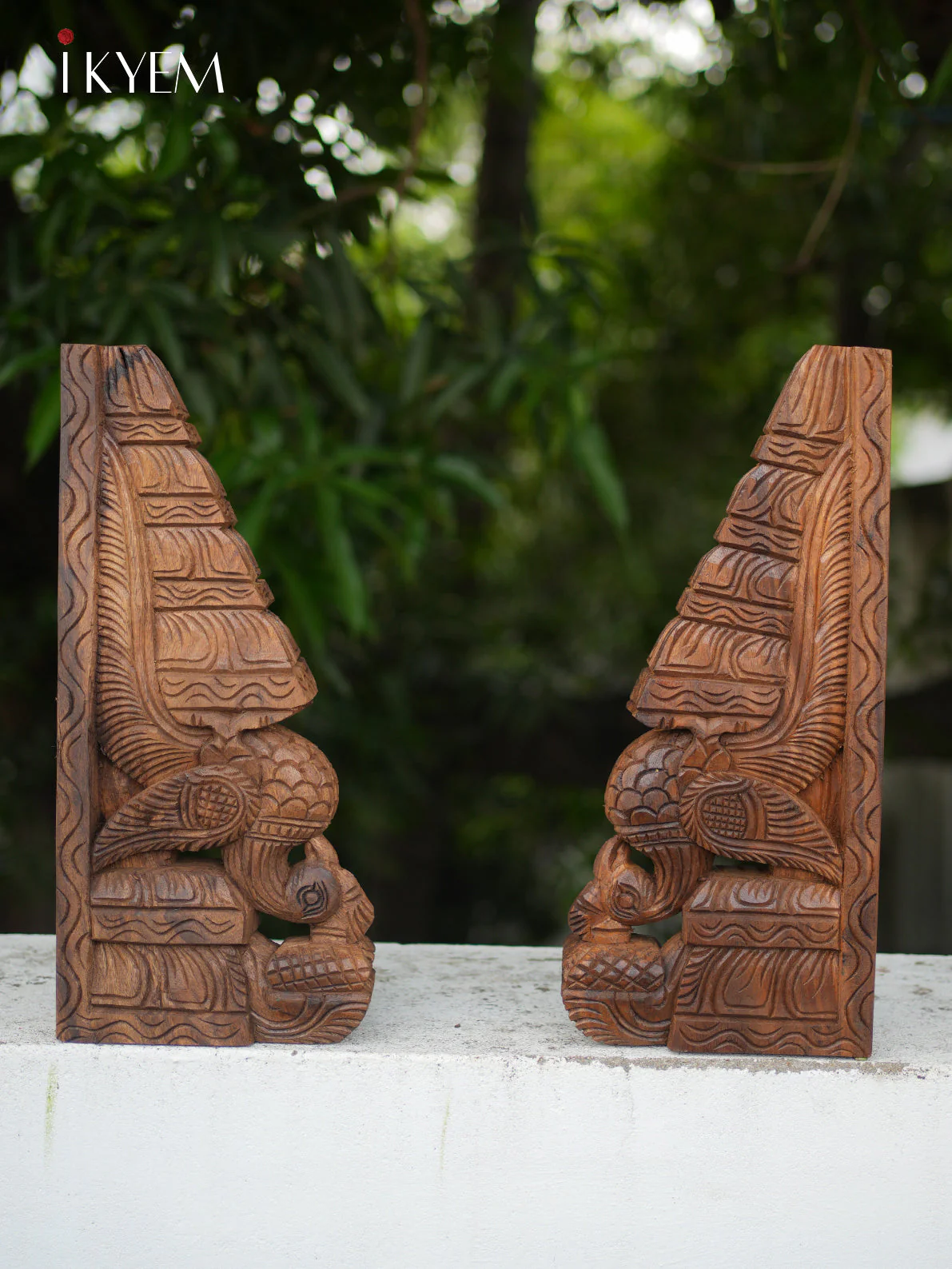 Hand Carved  Wooden Peacock Bracket (pair)