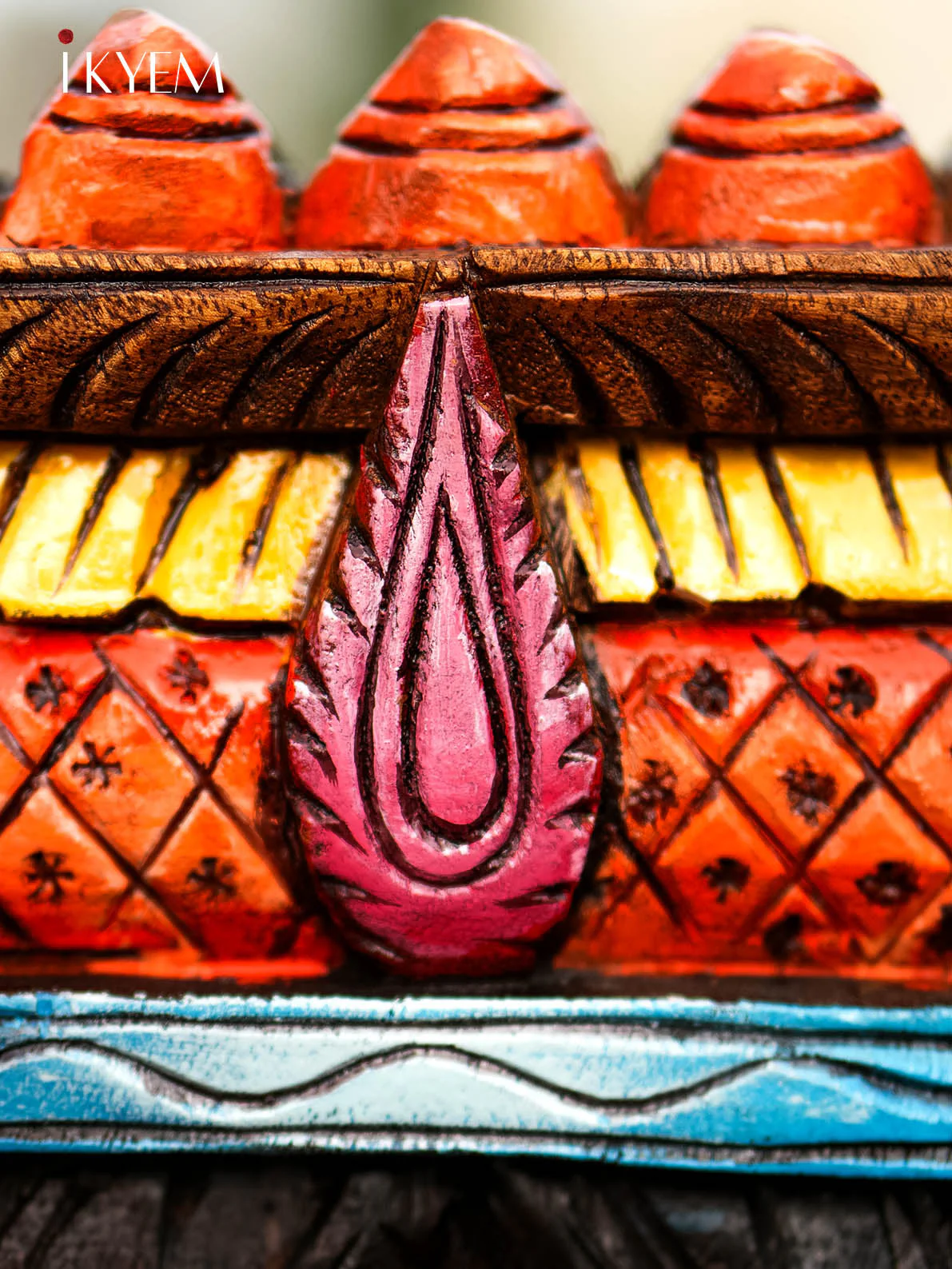Hand painted Wooden Lakshmi Temple Panel - Image 5