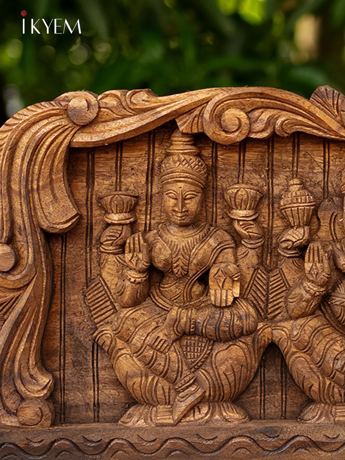 Hand Carved Wooden Ganesha , Lakshmi , Saraswathy - Image 4