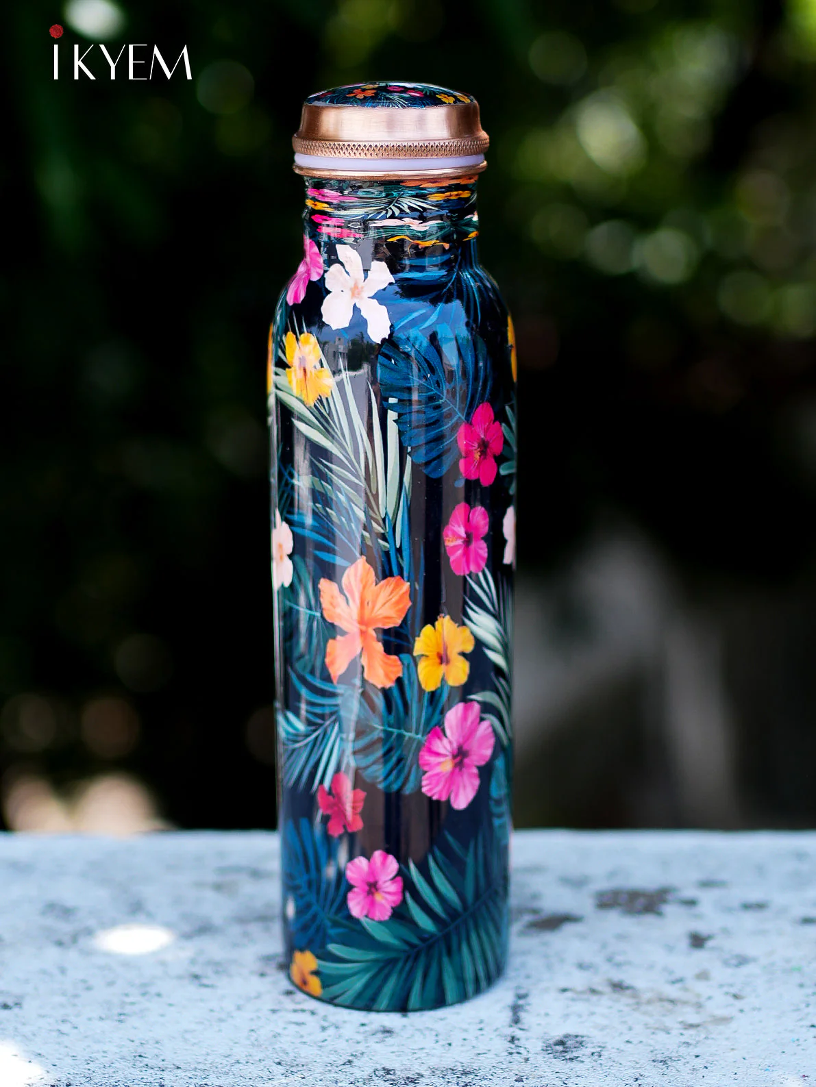 Hand Painted Copper Bottle