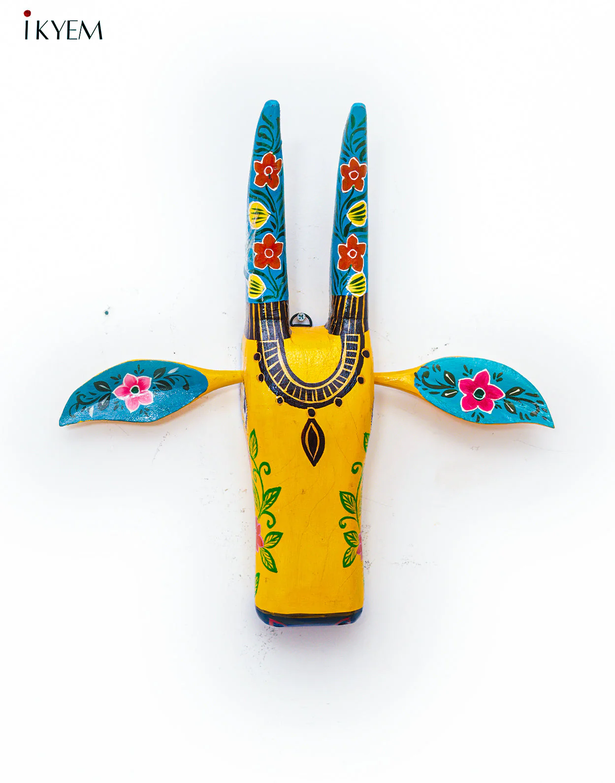 Hand-painted  Wooden cow head
