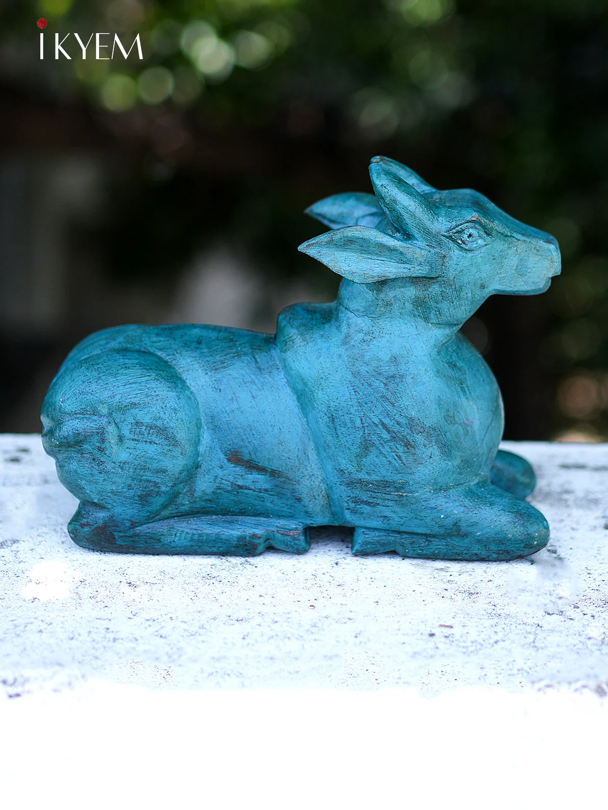 Turquoise Wooden Nandi - Image 3