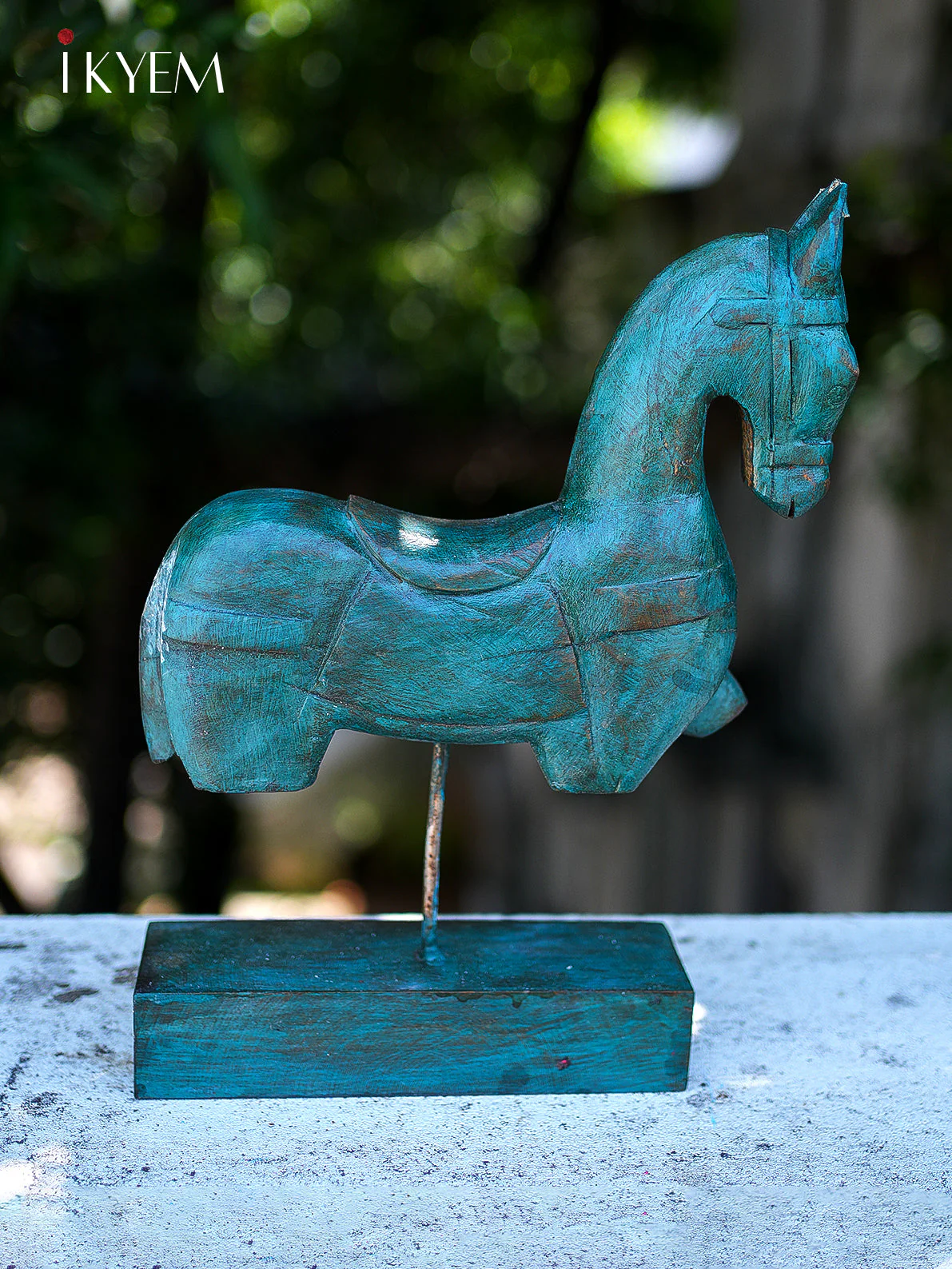 Wooden Horse Stand (Turquoise) - Image 3