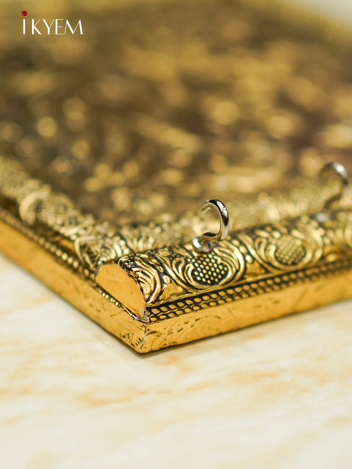 Golden Antique Key Holder with Peacock Design - Image 2