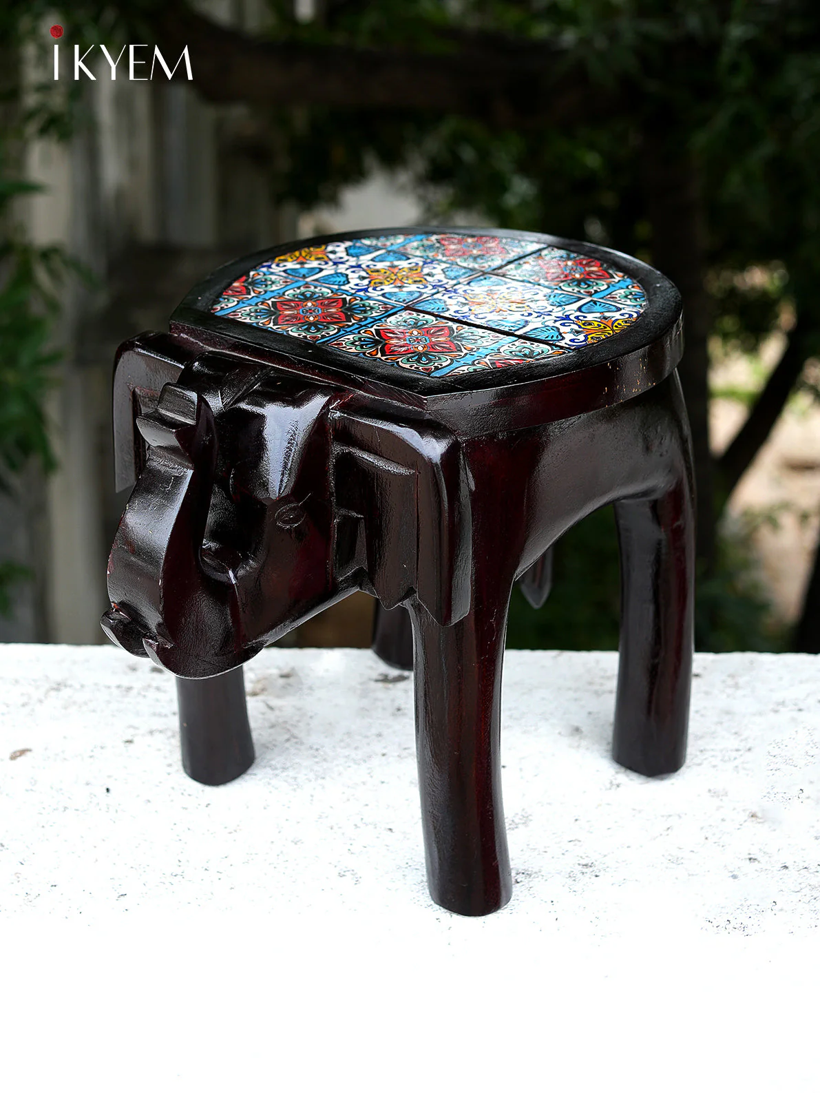 Tiled Elephant Stool - Image 2