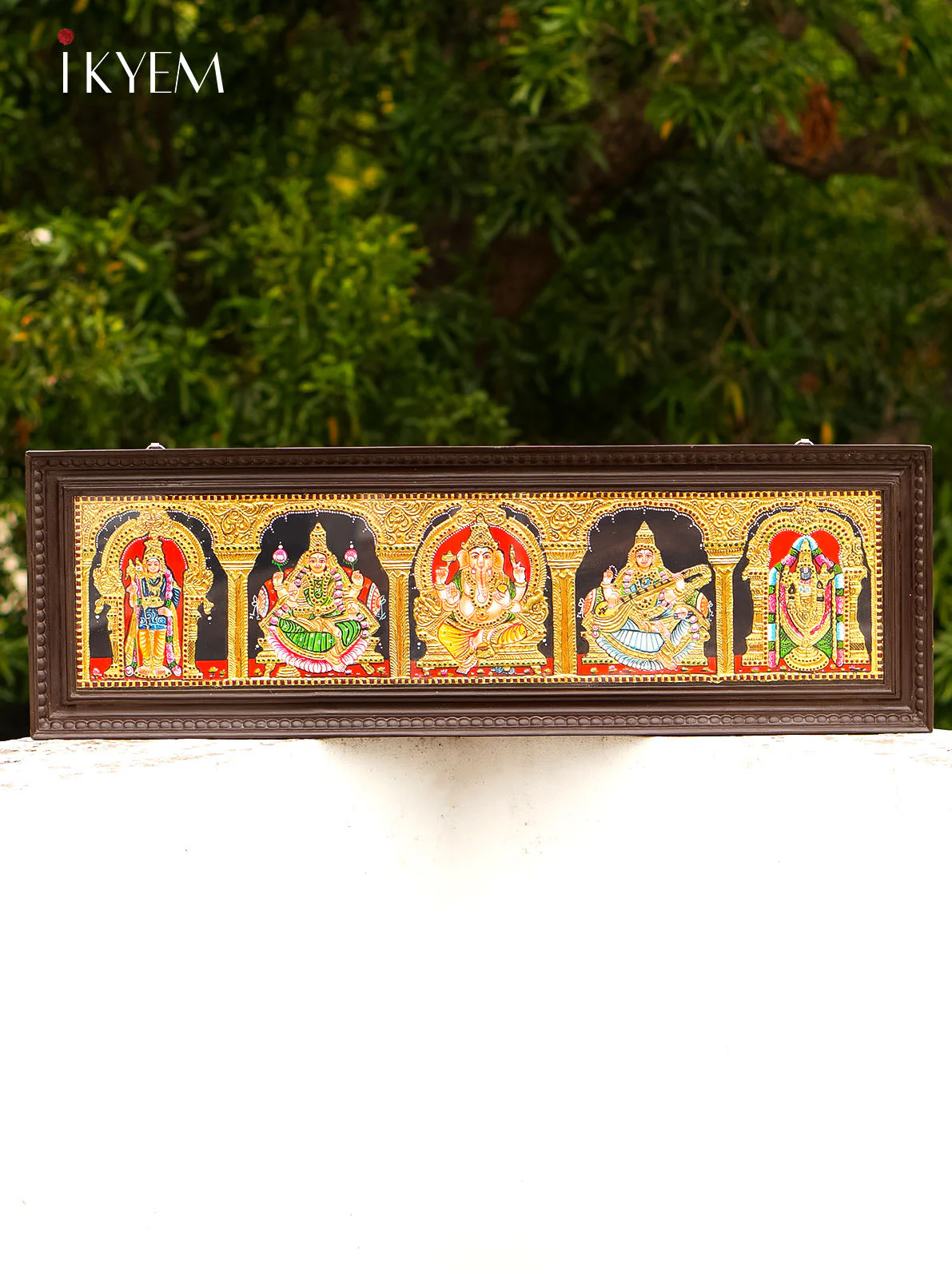 Lord Ganesha, Lakshmi, Balaji, Murugan and Saraswathy Tanjore Painting