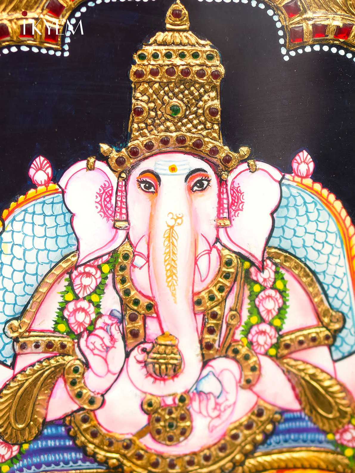 Lord Ganesha Tanjore Painting - Image 4