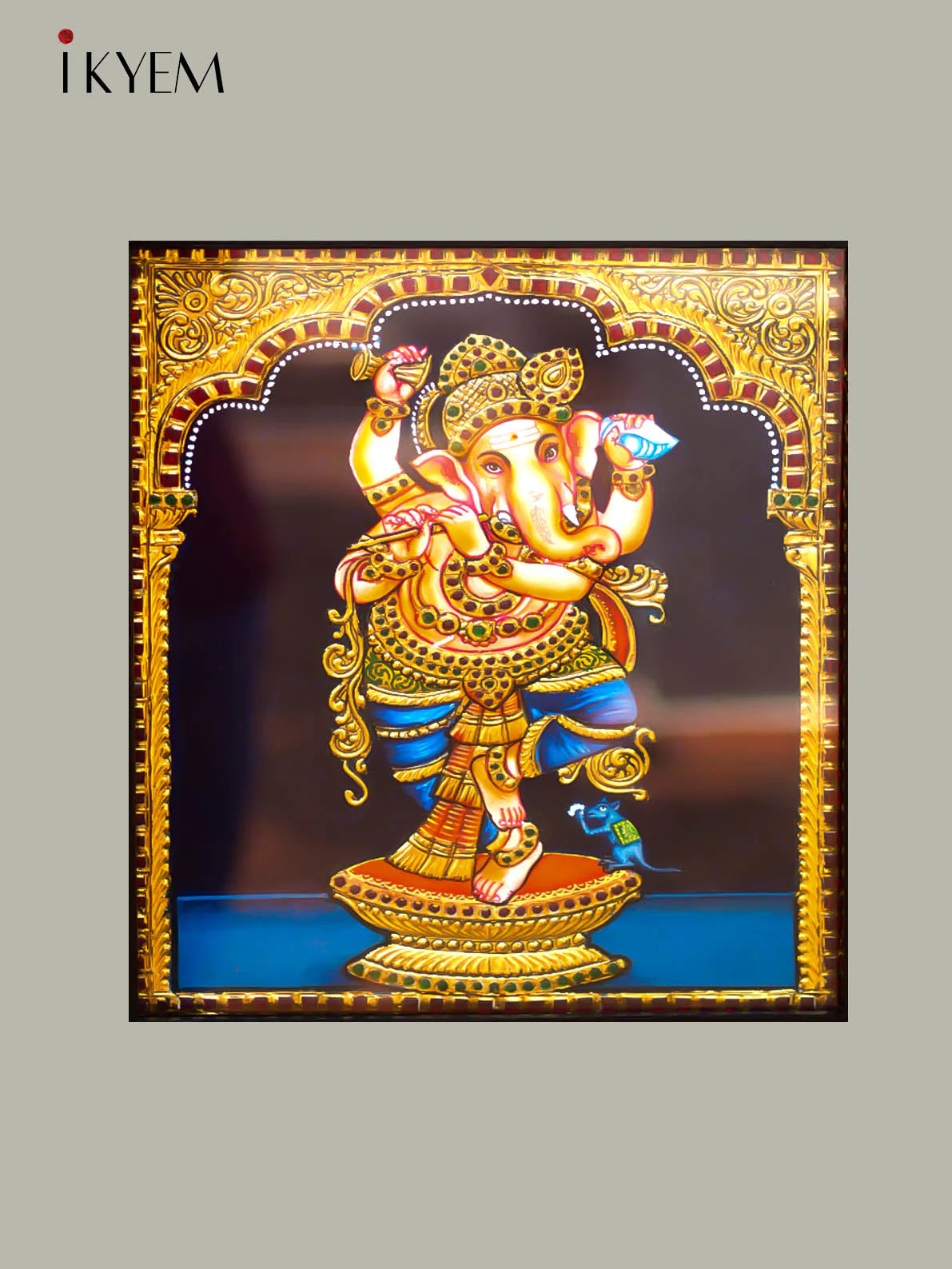 Flute Ganesha - Tanjore Painting 15*13 inches - Image 2