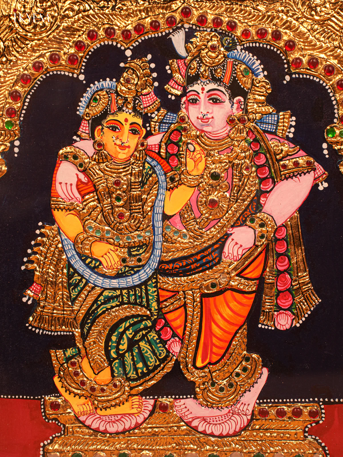 Radha Krishna - Tanjore Painting 15* 13 - 4HJ01028 - Image 3