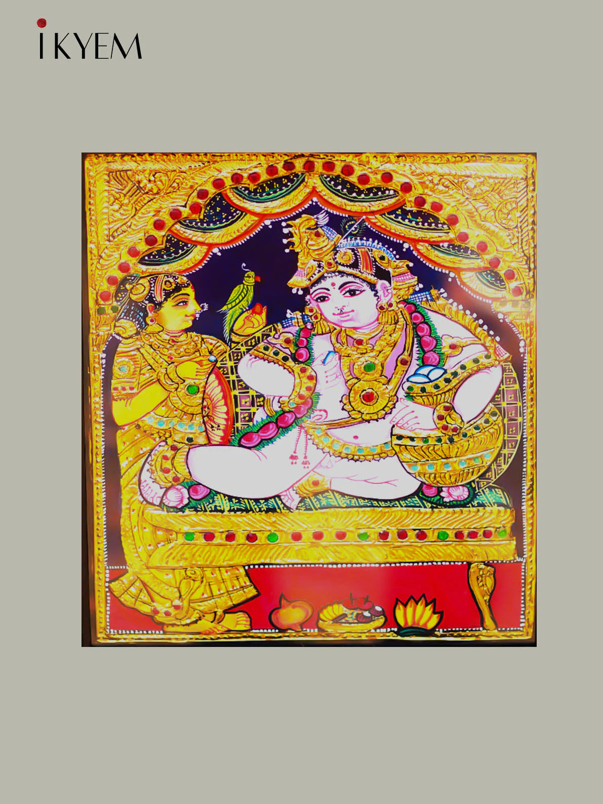 Krishna - Tanjore Painting (15x13) Inch - 4HJ01033 - Image 3