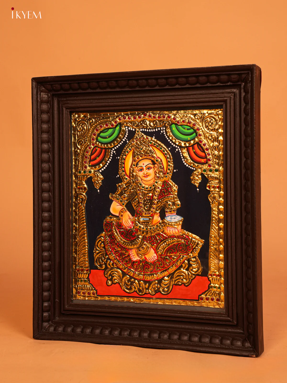 Goddess Annapoorani - Tanjore Painting (15×13) -4HJ01035 - Image 2