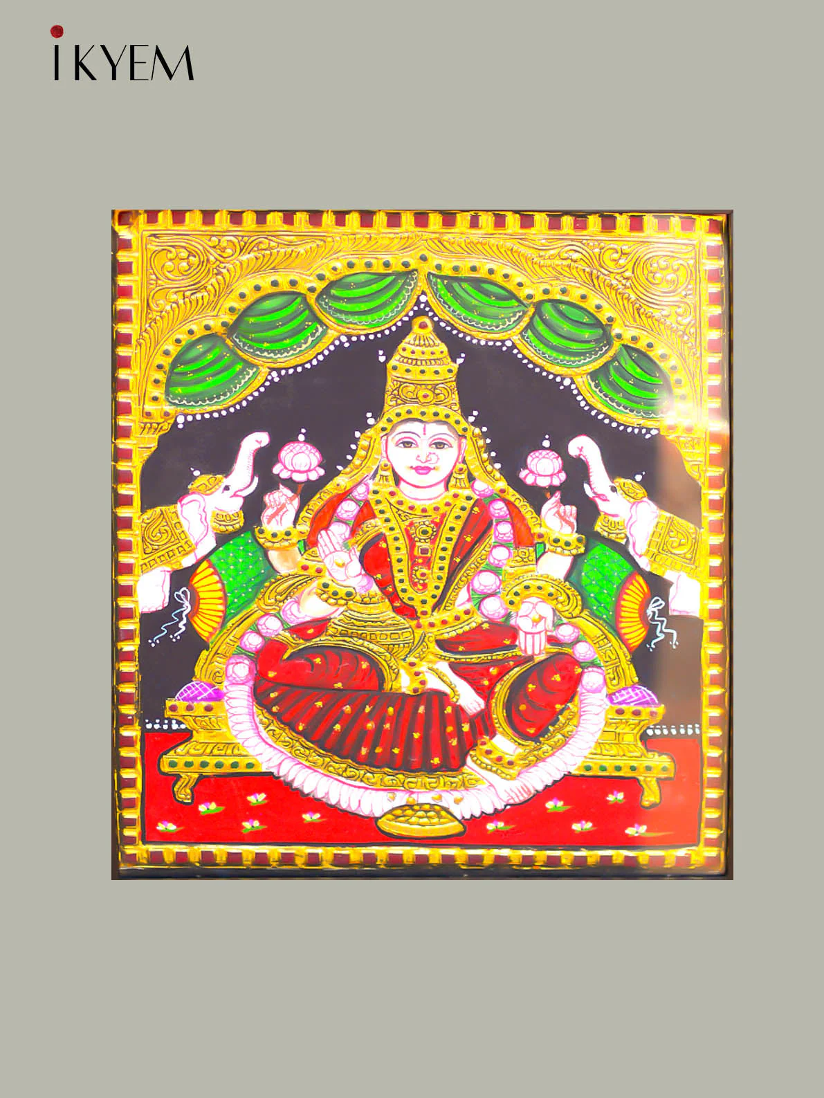 Gaja Lakshmi - Tanjore Painting 18 * 15 inches - Image 3