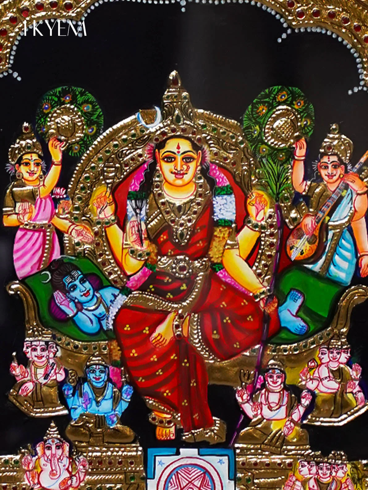Lalitha Parameshwari Tanjore Painting - Image 2