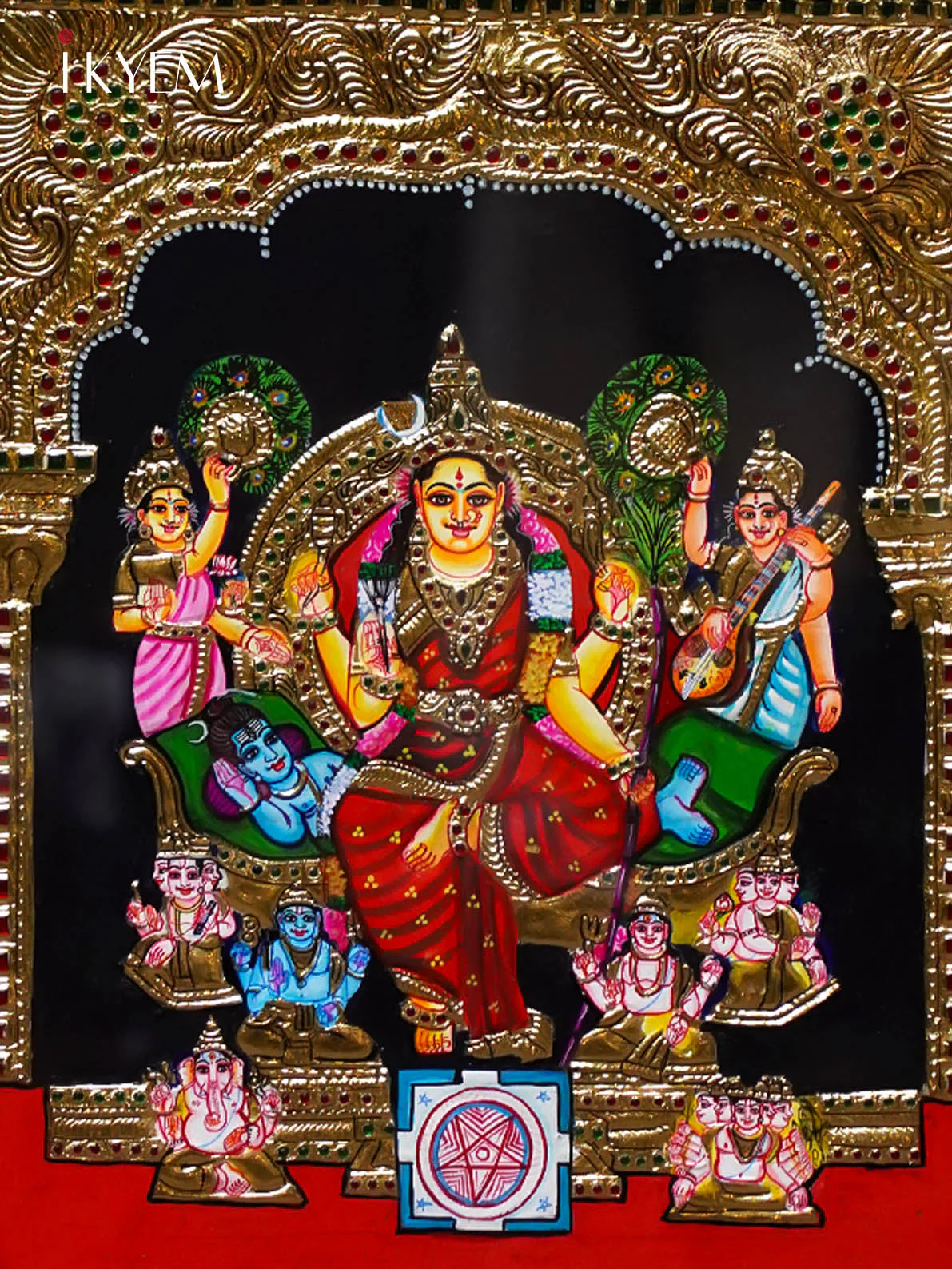 Lalitha Parameshwari Tanjore Painting - Image 3