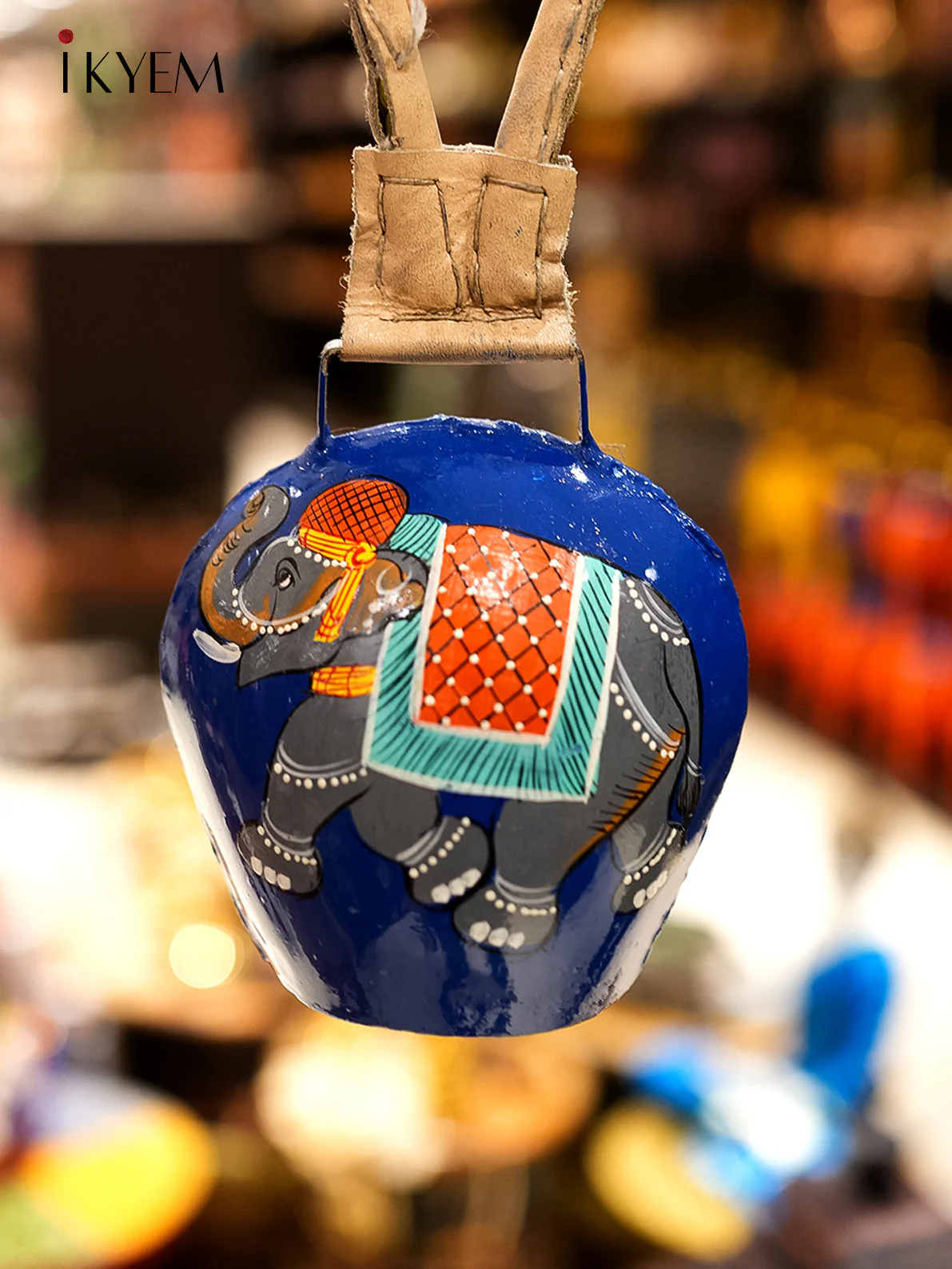 Handpainted Cow Bells (10 inches) - Assorted Elephant Colors - Image 2