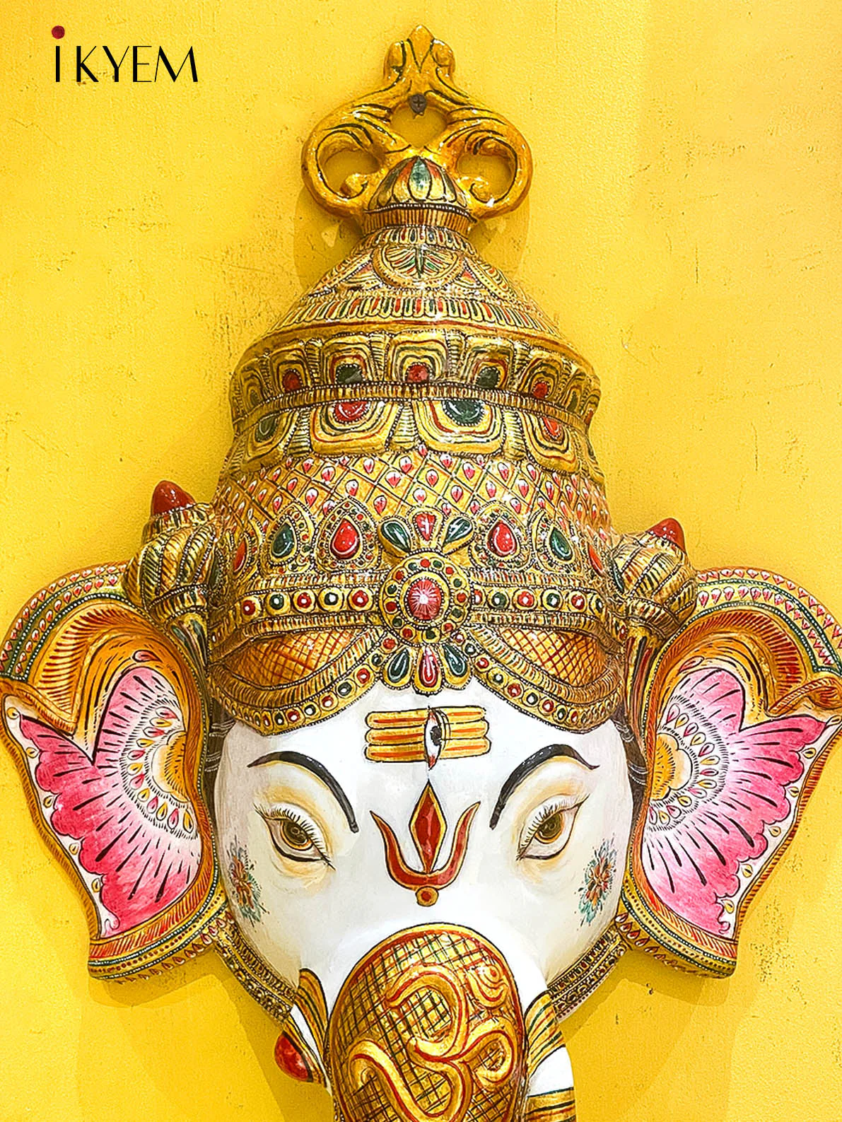 Hand Painted Metal elephant Mask - Image 2