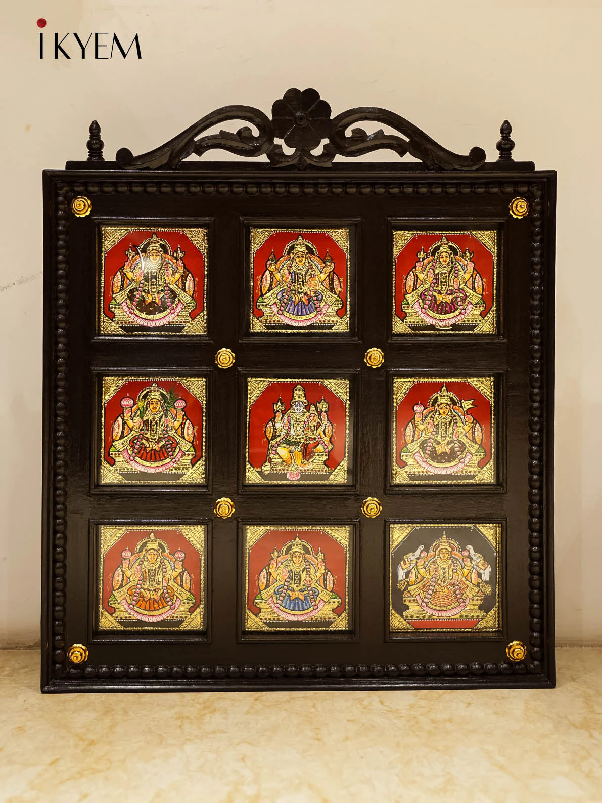 Ashtalakshmi - Tanjore Painting with Teak wood mani frame (29/25 Inches)
