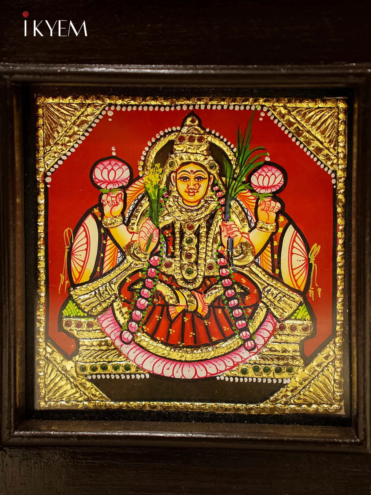 Ashtalakshmi - Tanjore Painting with Teak wood mani frame (29/25 Inches) - Image 5