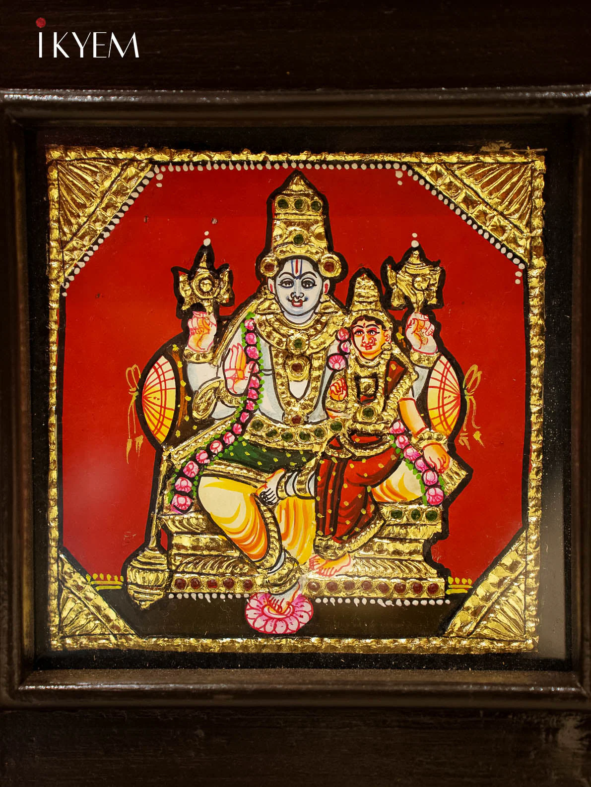 Ashtalakshmi - Tanjore Painting with Teak wood mani frame (29/25 Inches) - Image 6