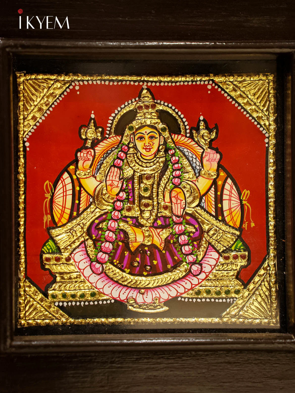 Ashtalakshmi - Tanjore Painting with Teak wood mani frame (29/25 Inches) - Image 8
