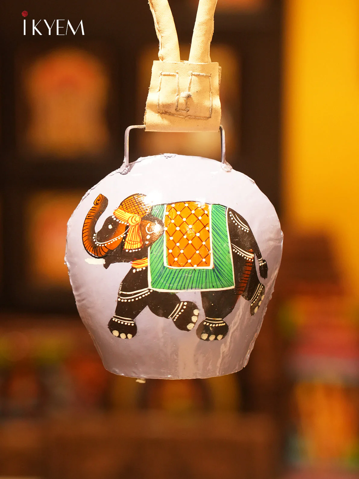 Handpainted Cow Bells (10 inches) - Assorted Elephant Colors - Image 2
