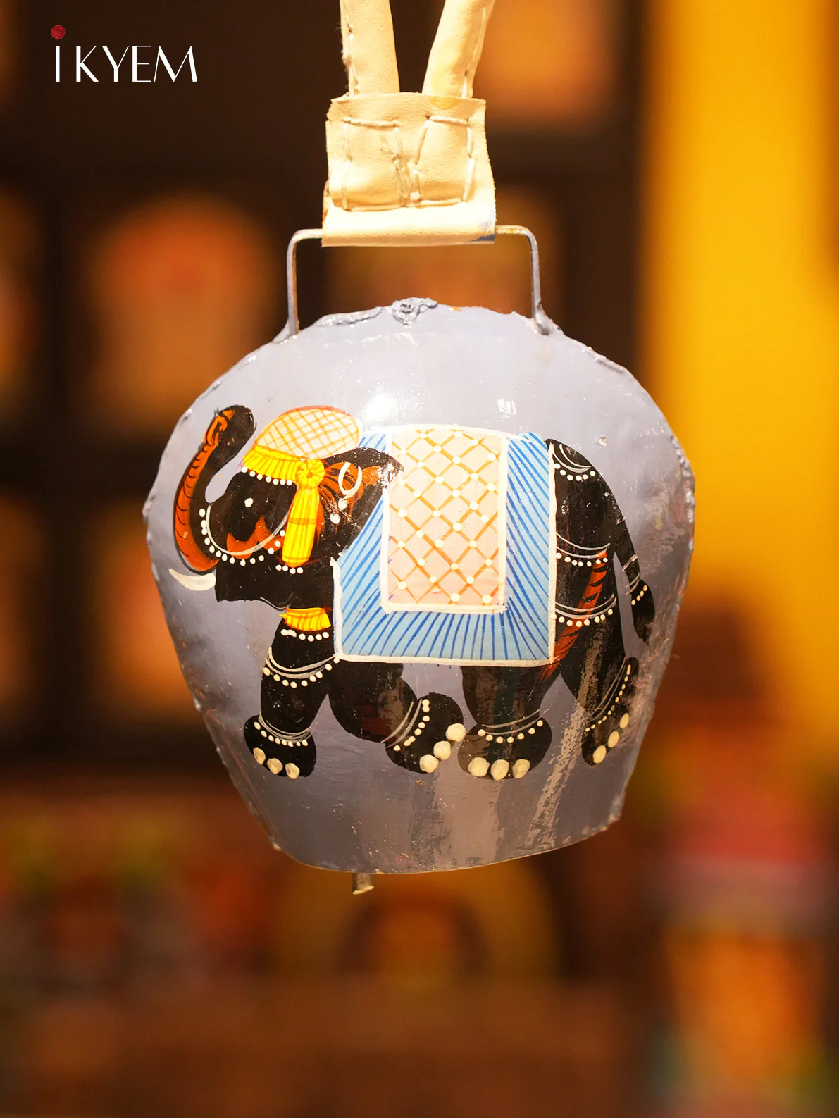 Handpainted Cow Bells (10 inches) - Assorted Elephant Colors - Image 2