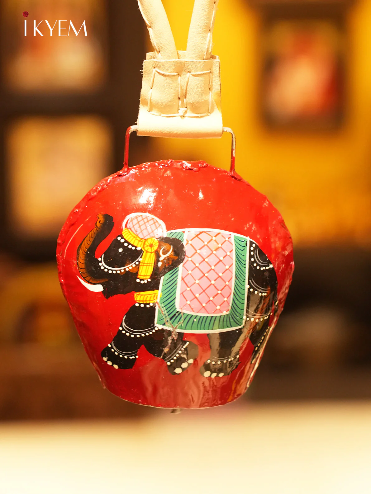 Handpainted Cow Bells (10 inches) - Assorted Elephant Colors - Image 2