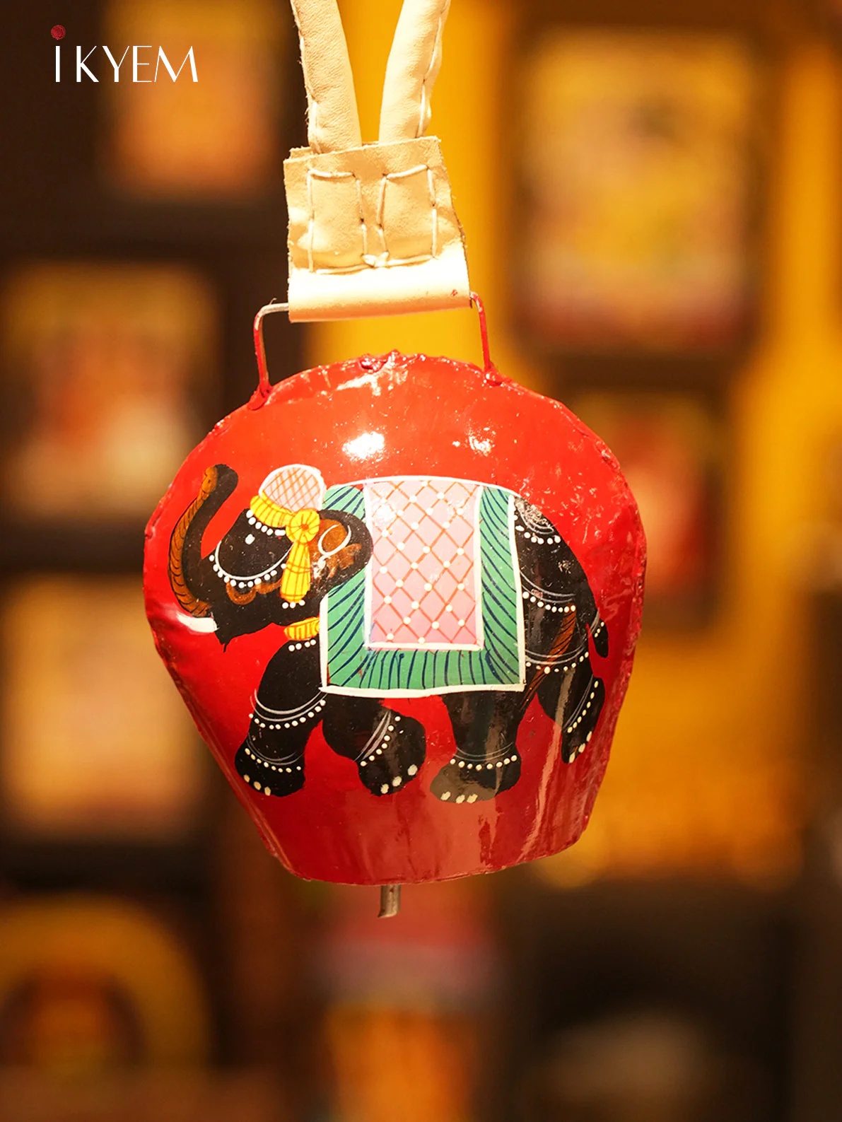 Handpainted Cow Bells (10 inches) - Assorted Elephant Colors - Image 2