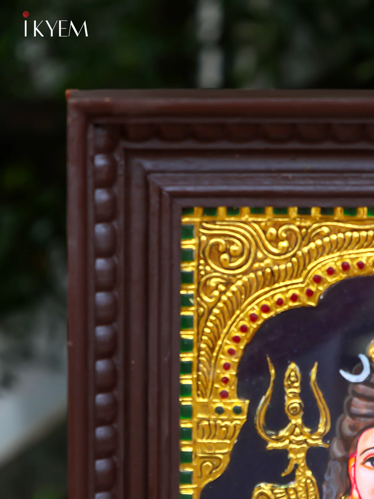 Lord Shiva Parvathi  - Tanjore Painting - Image 4