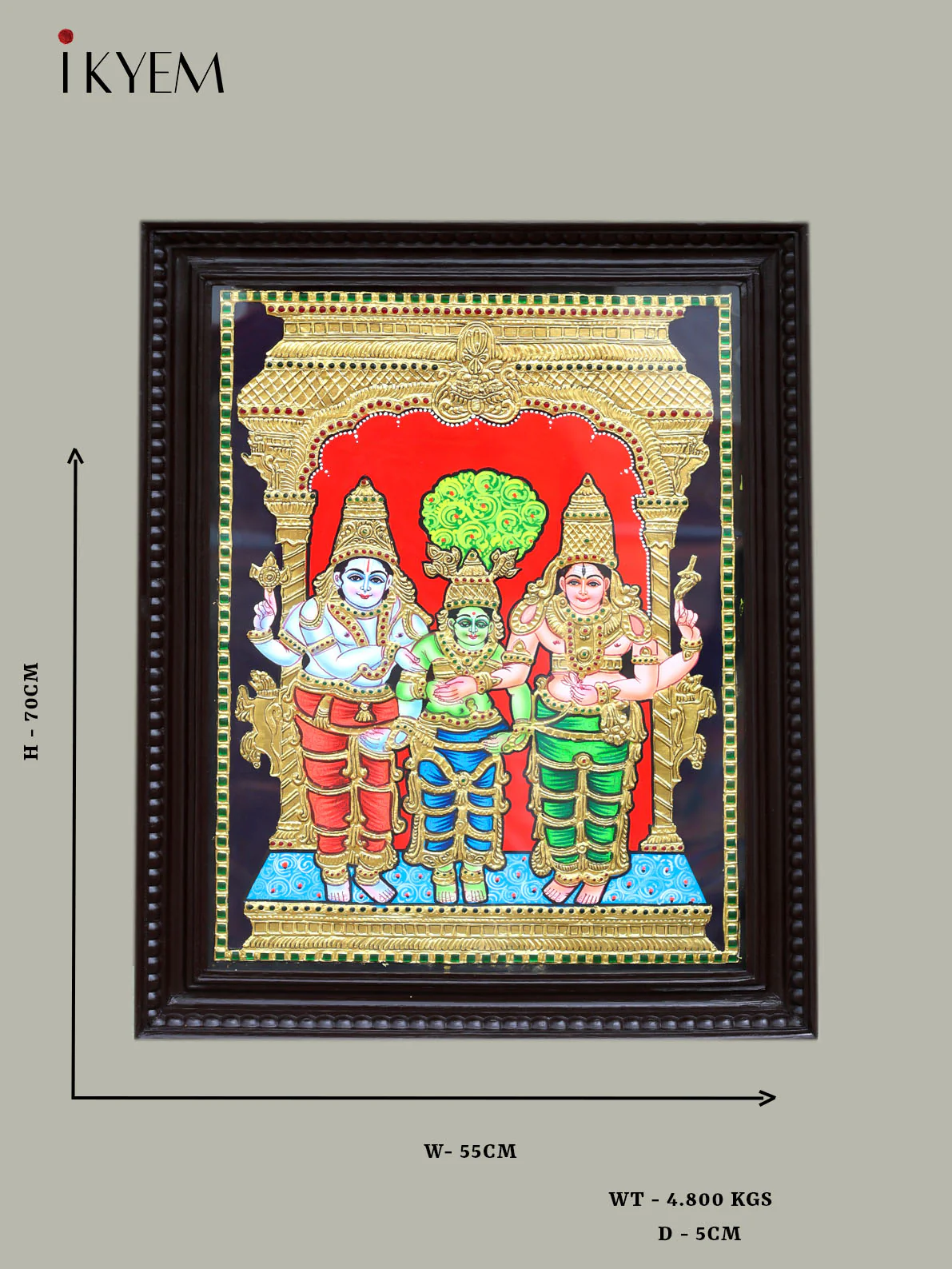 Meenakshi Thirukalyanam Tanjore Painting - Image 2