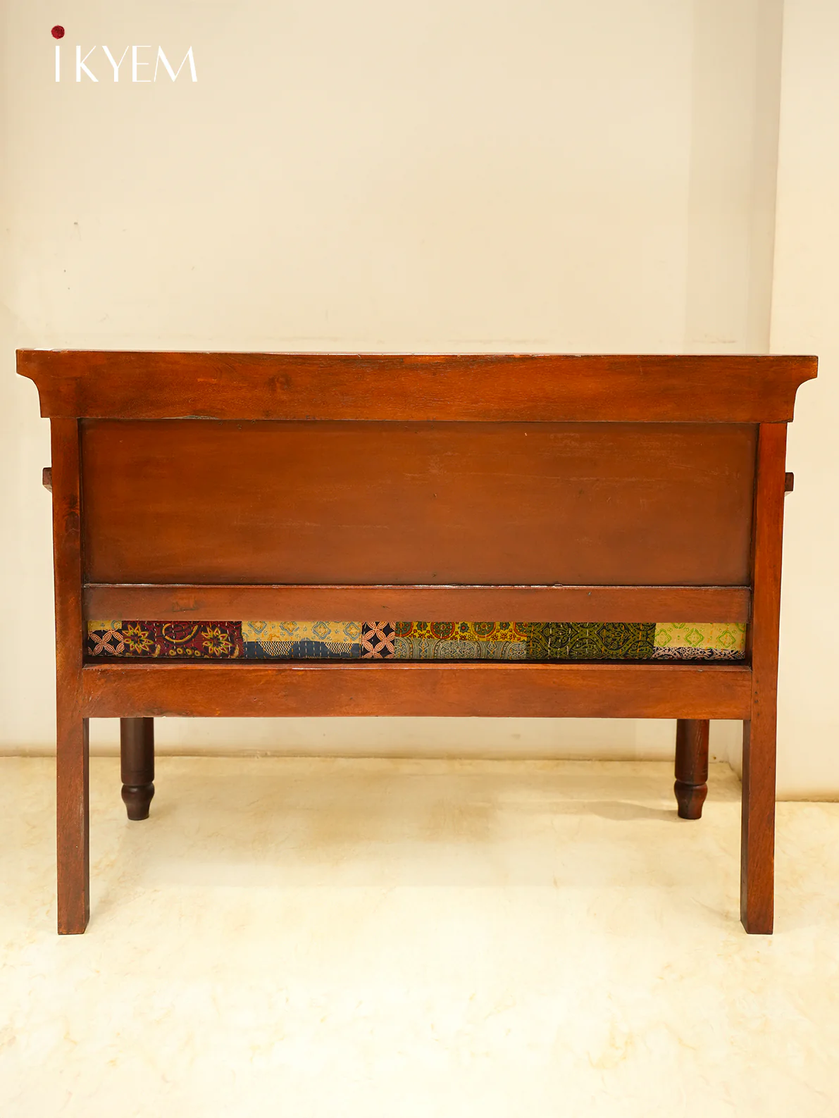 Wooden Two Seater Sofa with tile inlay - Image 4
