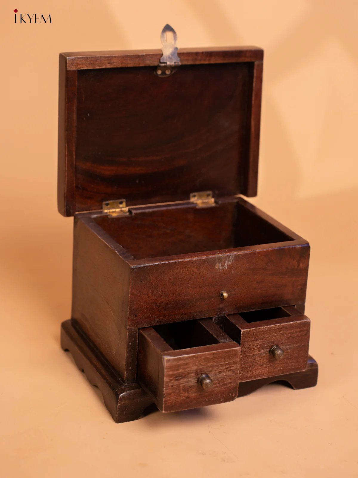 Wooden Brass fitted with 3 Drawers - 5.9 Inch - 4IJ26003 - Image 2