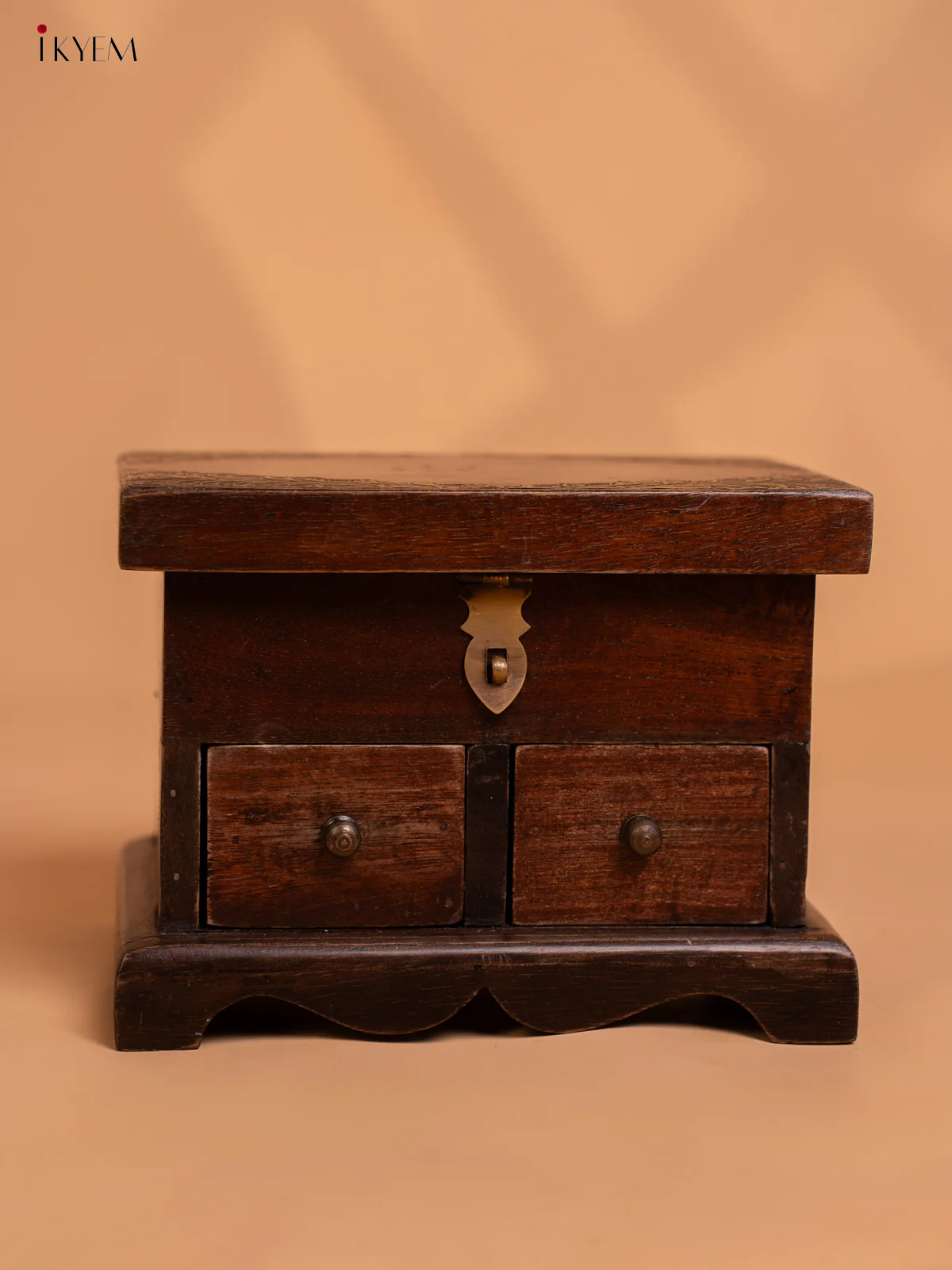 Wooden Brass fitted with 3 Drawers - 5.9 Inch - 4IJ26003 - Image 4