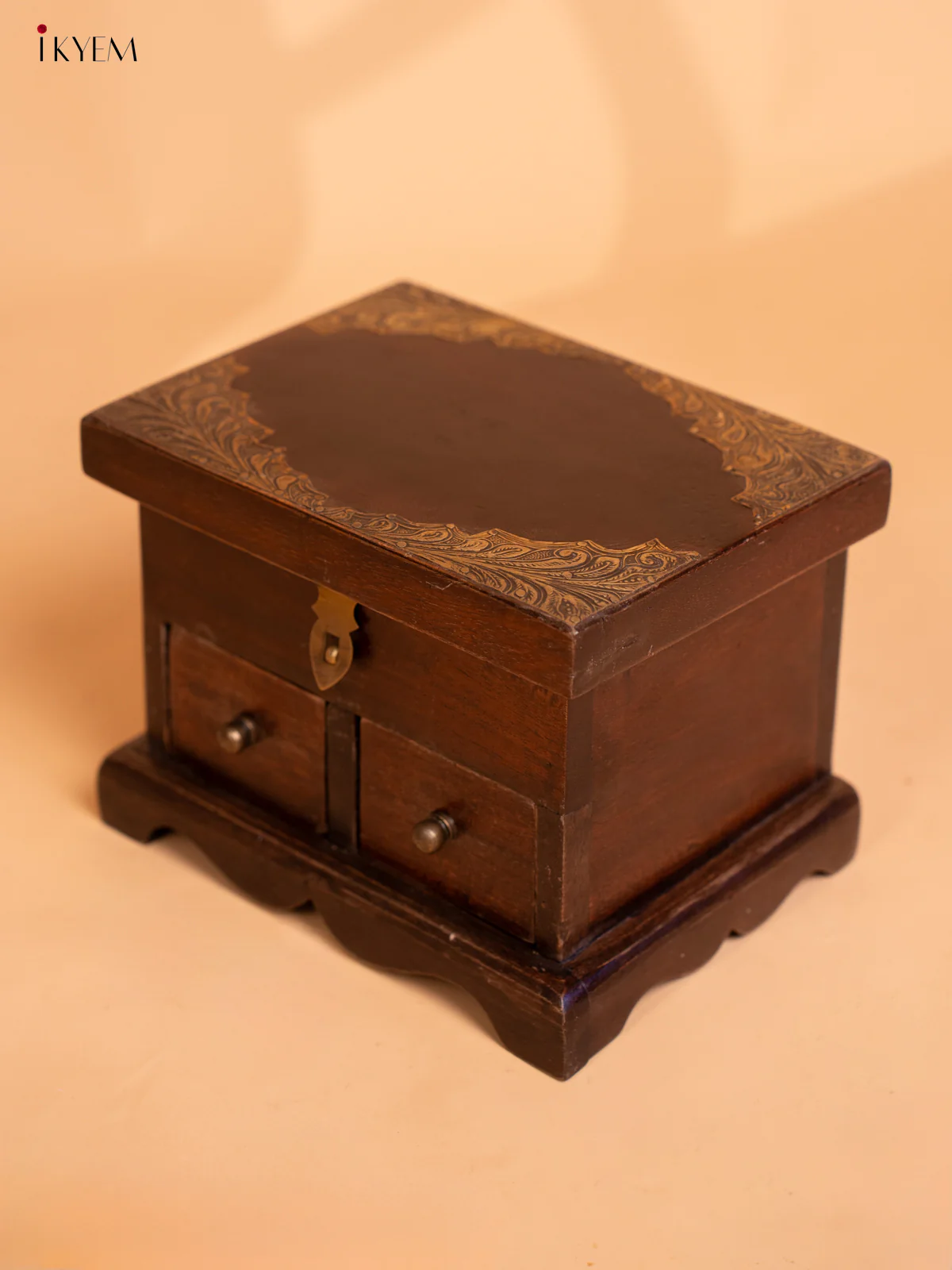 Wooden Brass fitted with 3 Drawers - 5.9 Inch - 4IJ26003 - Image 5