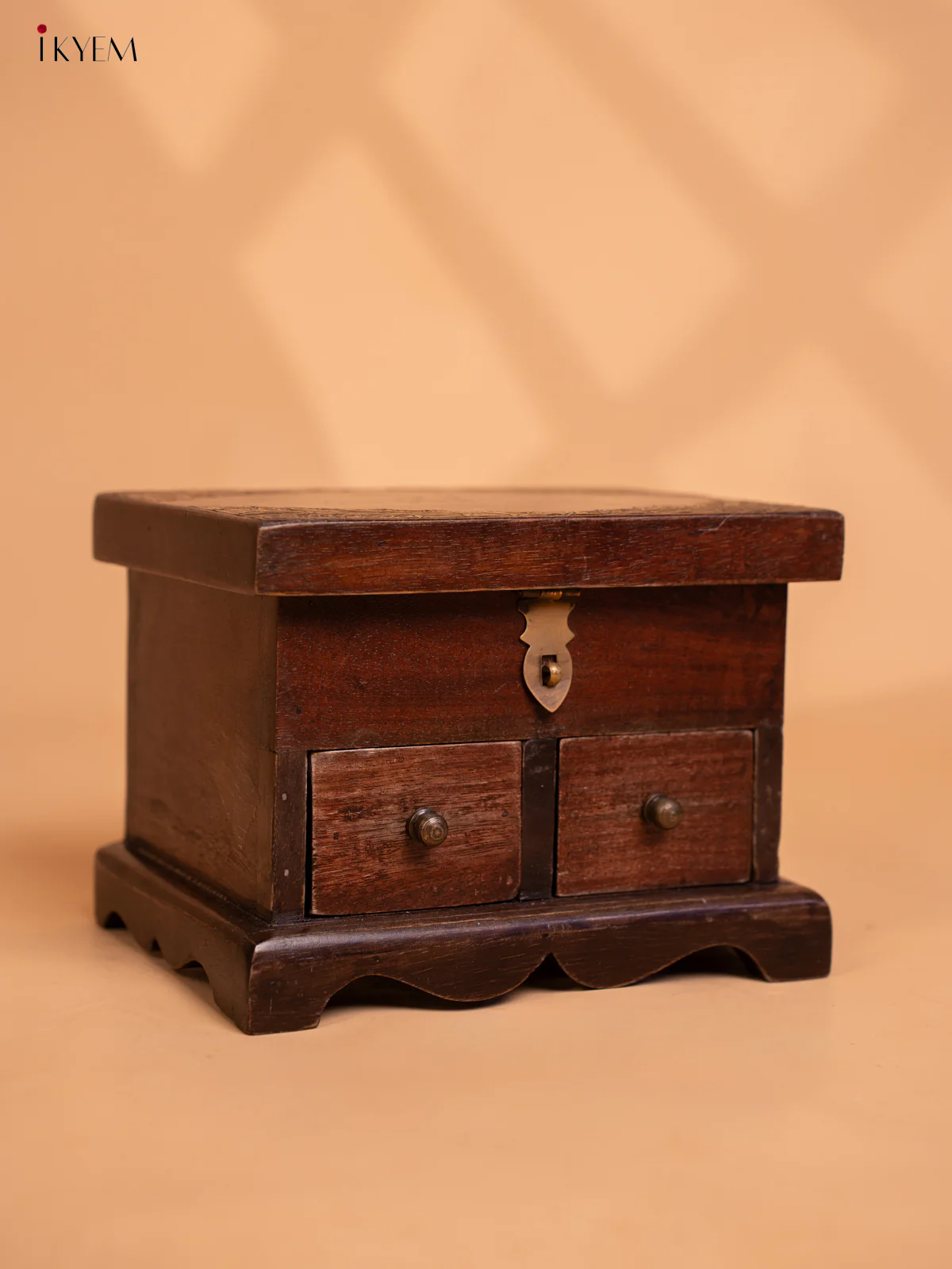 Wooden Brass fitted with 3 Drawers - 5.9 Inch - 4IJ26003 - Image 6