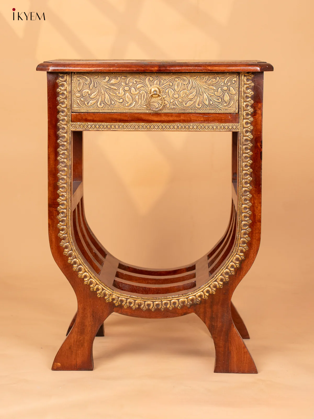 Wooden Table Brass Fitted - (24×17.7) Inch - 4IJ26120 - Image 2