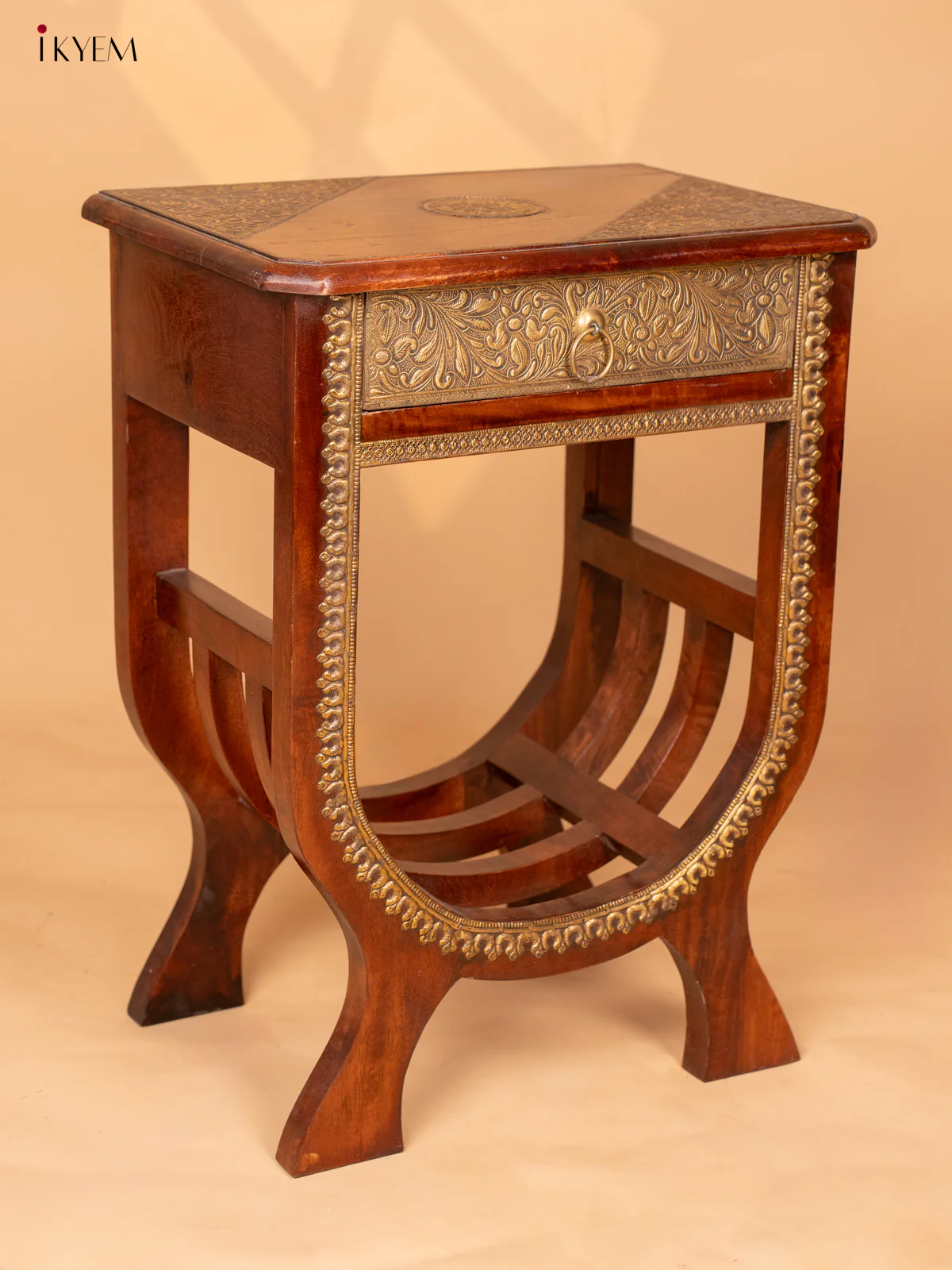 Wooden Table Brass Fitted - (24×17.7) Inch - 4IJ26120 - Image 5