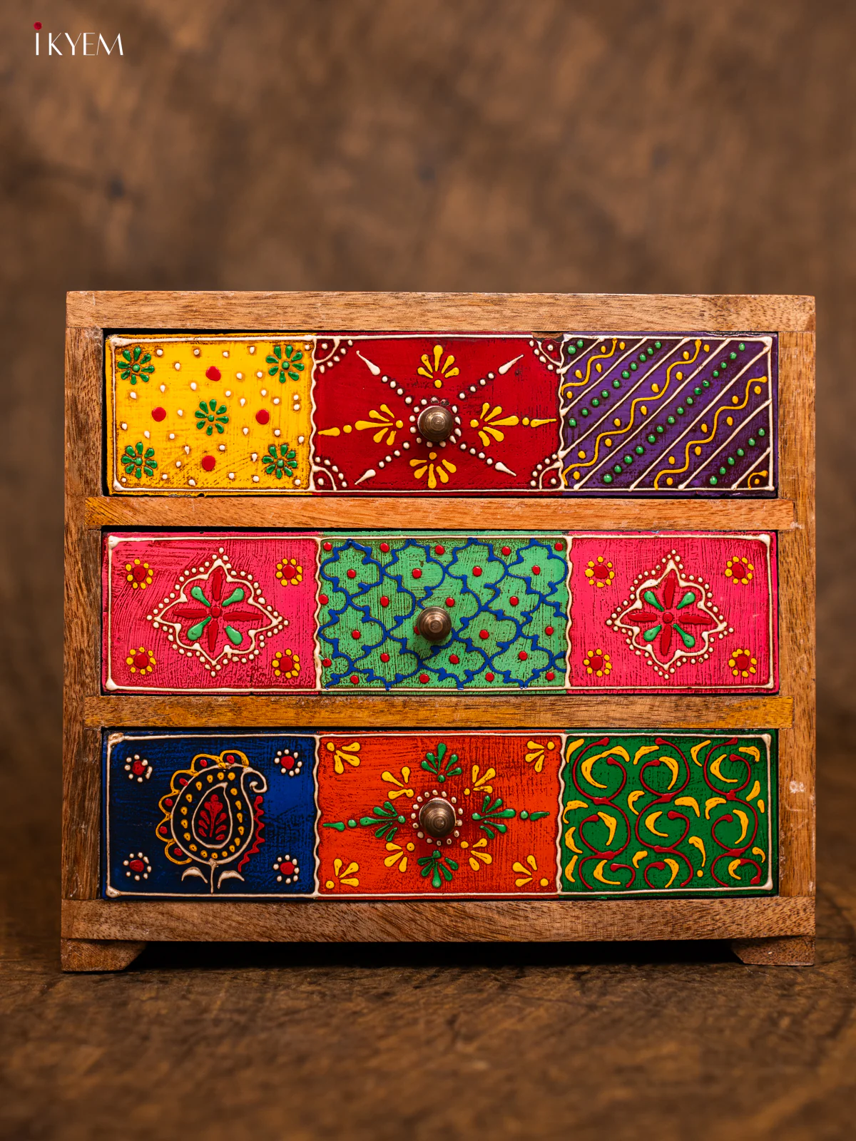Wooden Hand Painted with 3 Drawers - 4IJ26128
