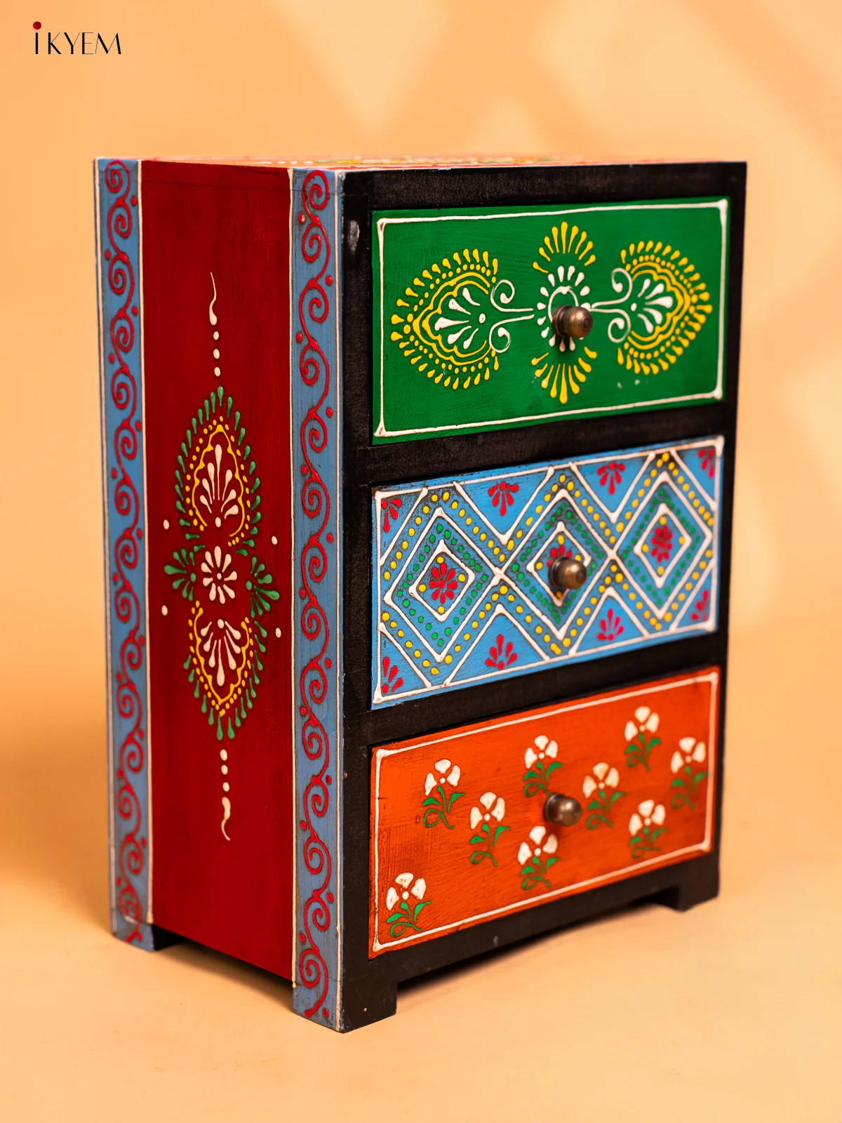 Wooden Hand Painted with 3 Drawers - 4IJ26133 - Image 4