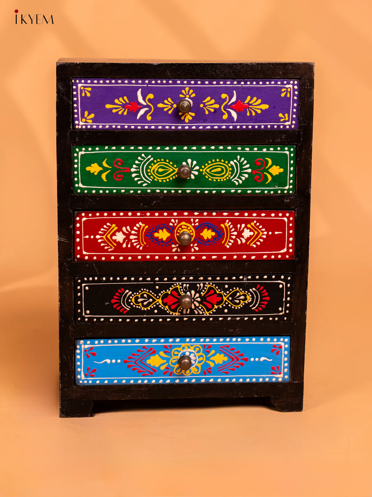 Wooden Hand Painted with 5 Drawers -11 Inch - 4IJ26135