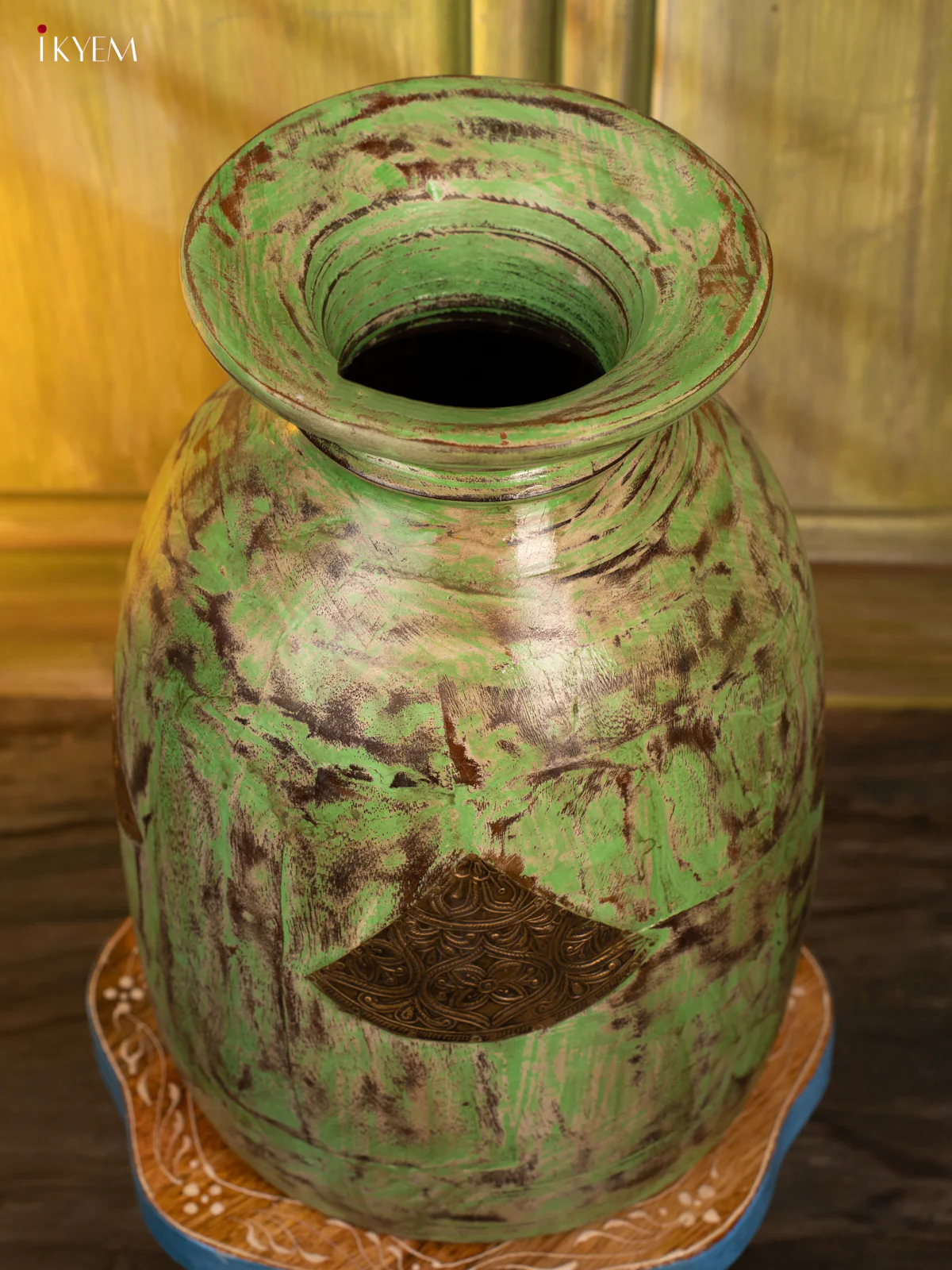 Hand Painted Wooden Flower Vase - 4IJ30088 - Image 3