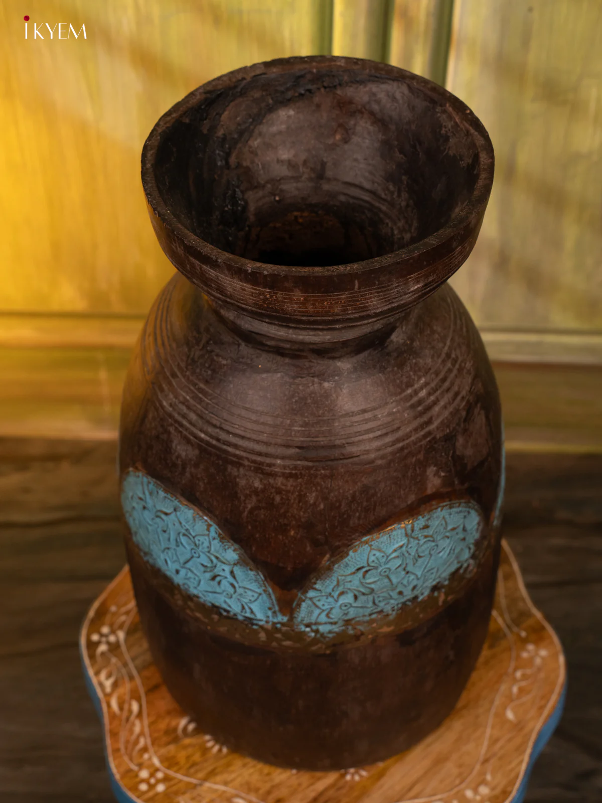 Hand Painted Wooden Flower Vase - 4IJ30089 - Image 3