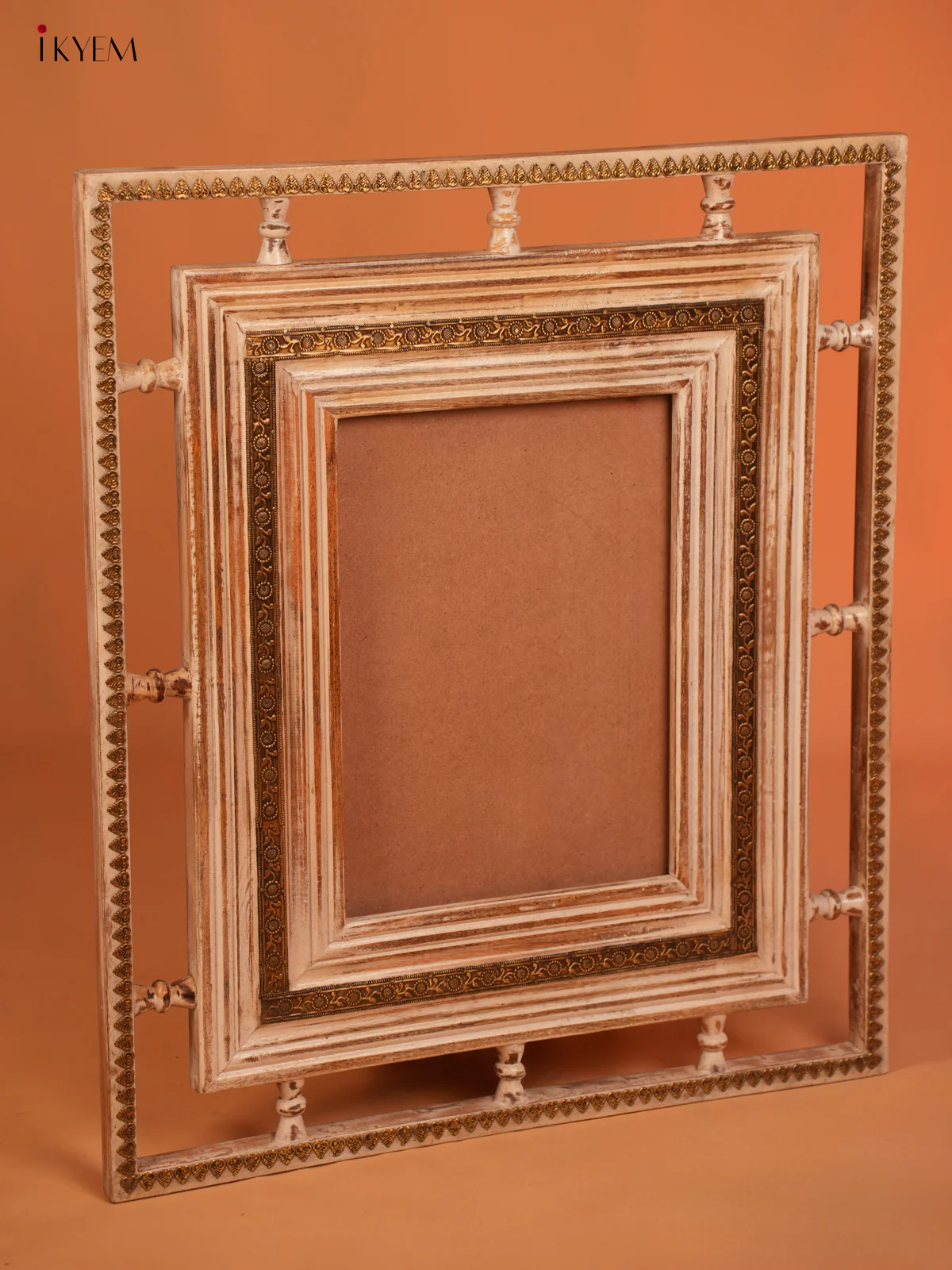 Wooden Brass Fitted Mirror Frame -4IJ30091 - Image 3